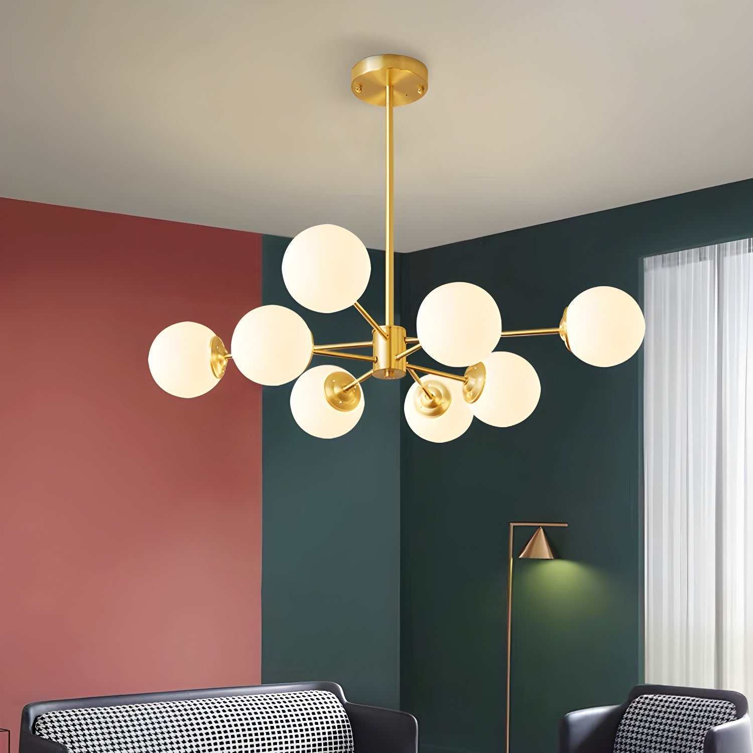 Modern 6/8/12-Glass Globes Pendant Chandelier