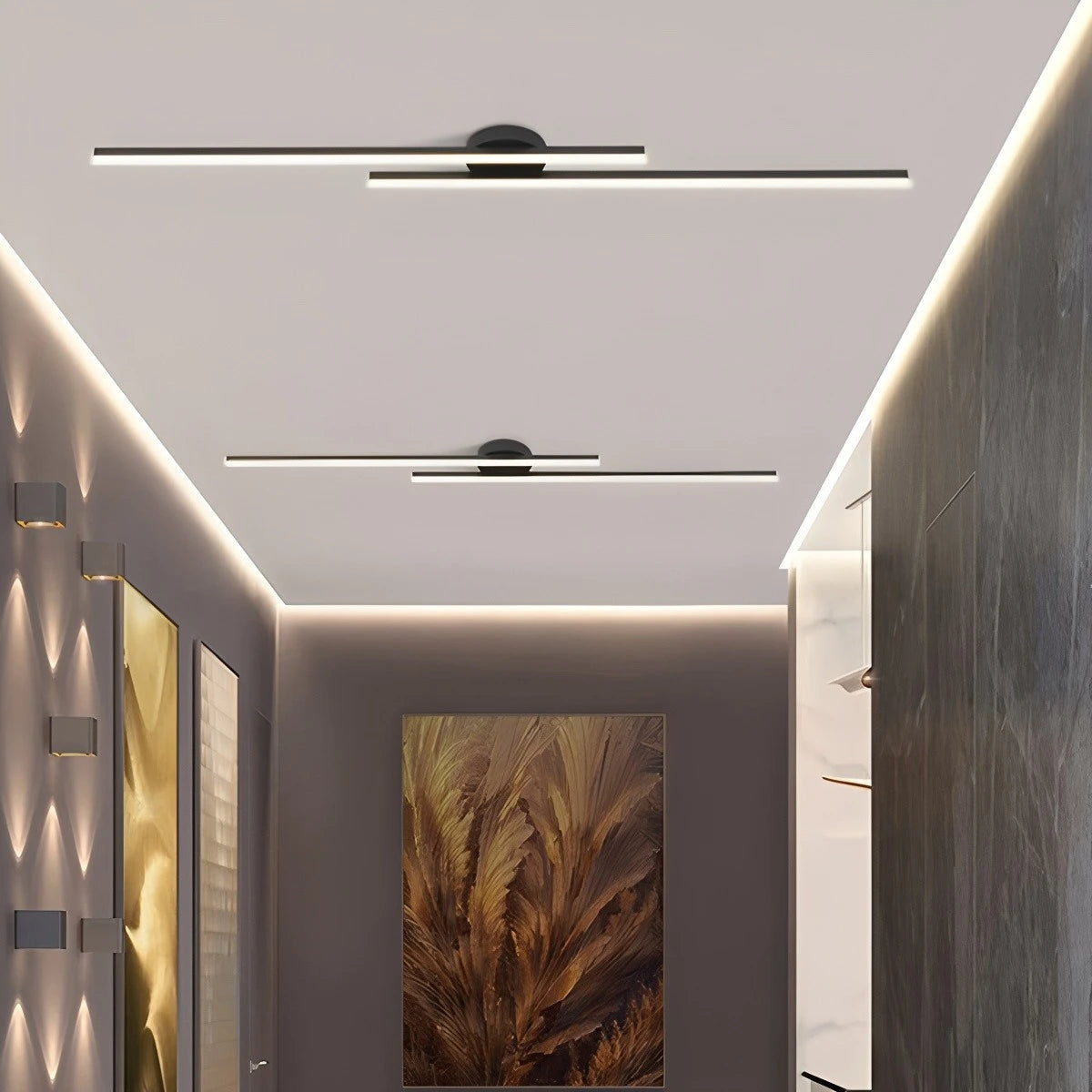 Minimalist Dimmable 2-Light LED Strip Ceiling & Wall Light