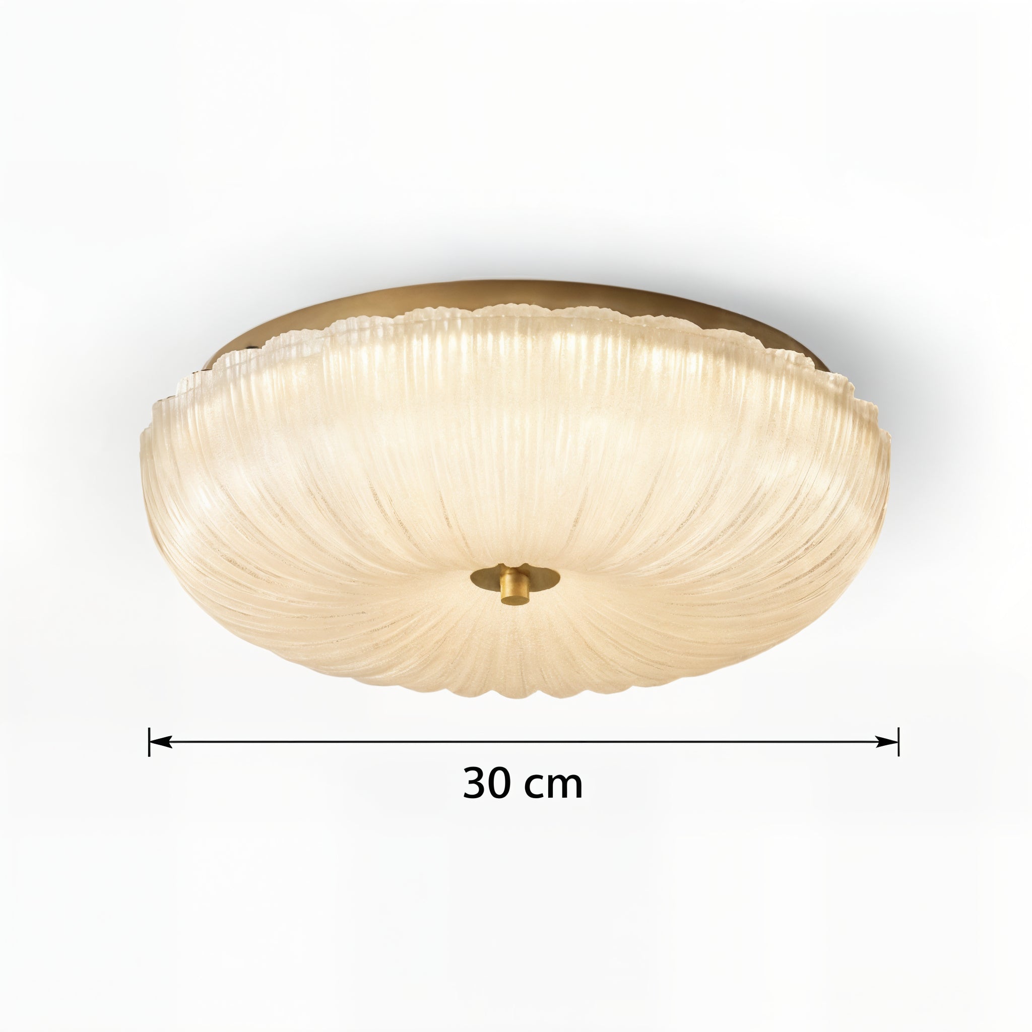 Modern Elegant Fluted Glass Flush Mount Ceiling Light