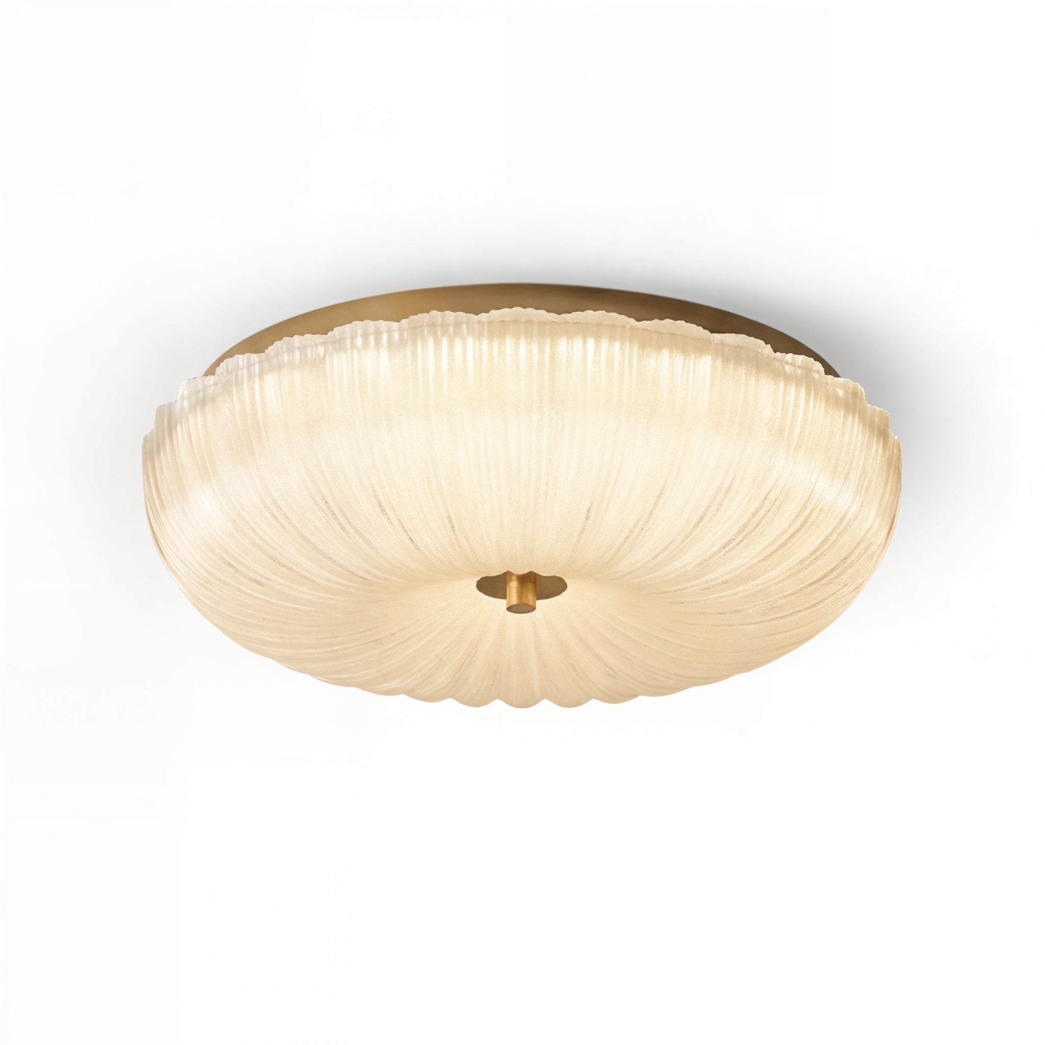 Modern Elegant Fluted Glass Flush Mount Ceiling Light