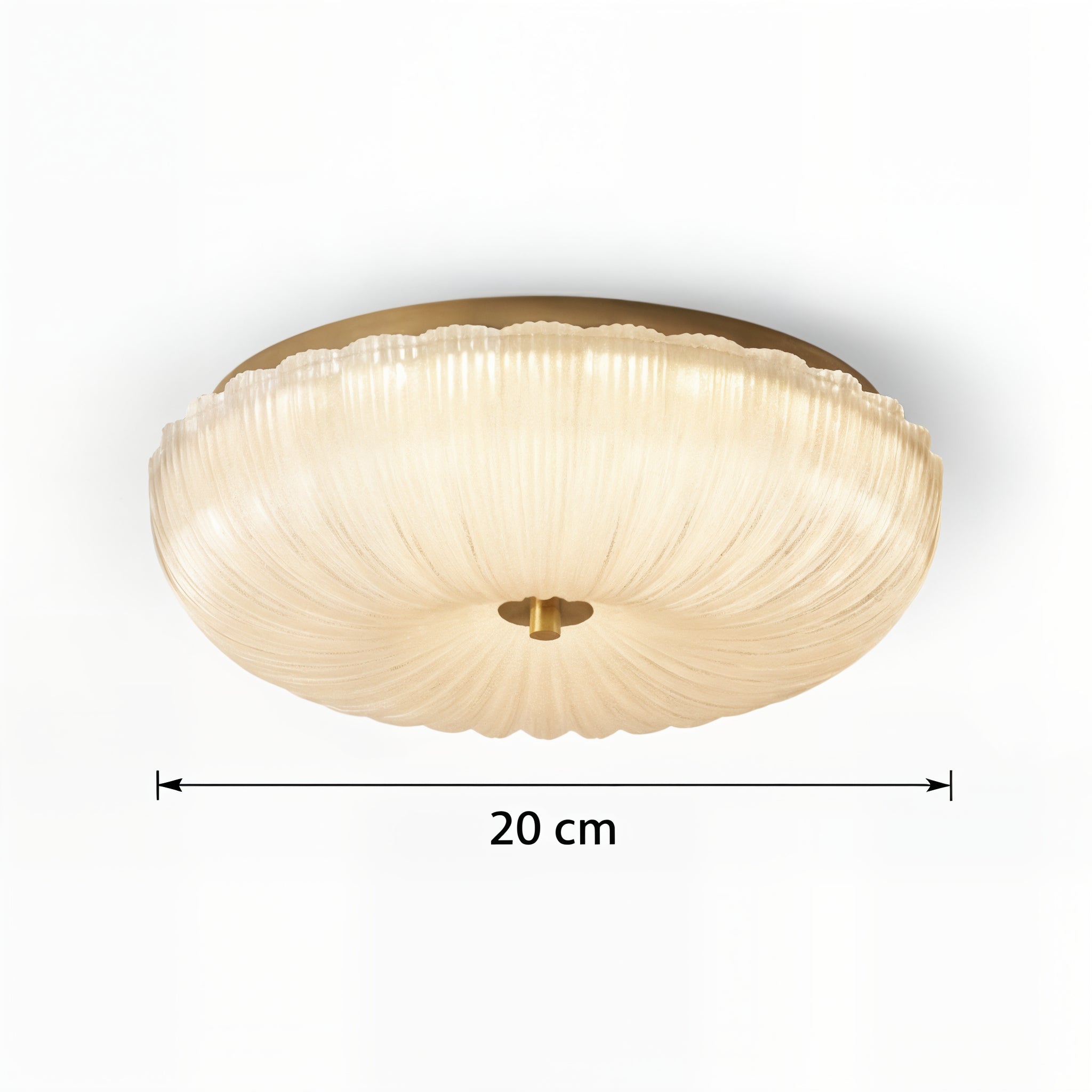 Modern Elegant Fluted Glass Flush Mount Ceiling Light