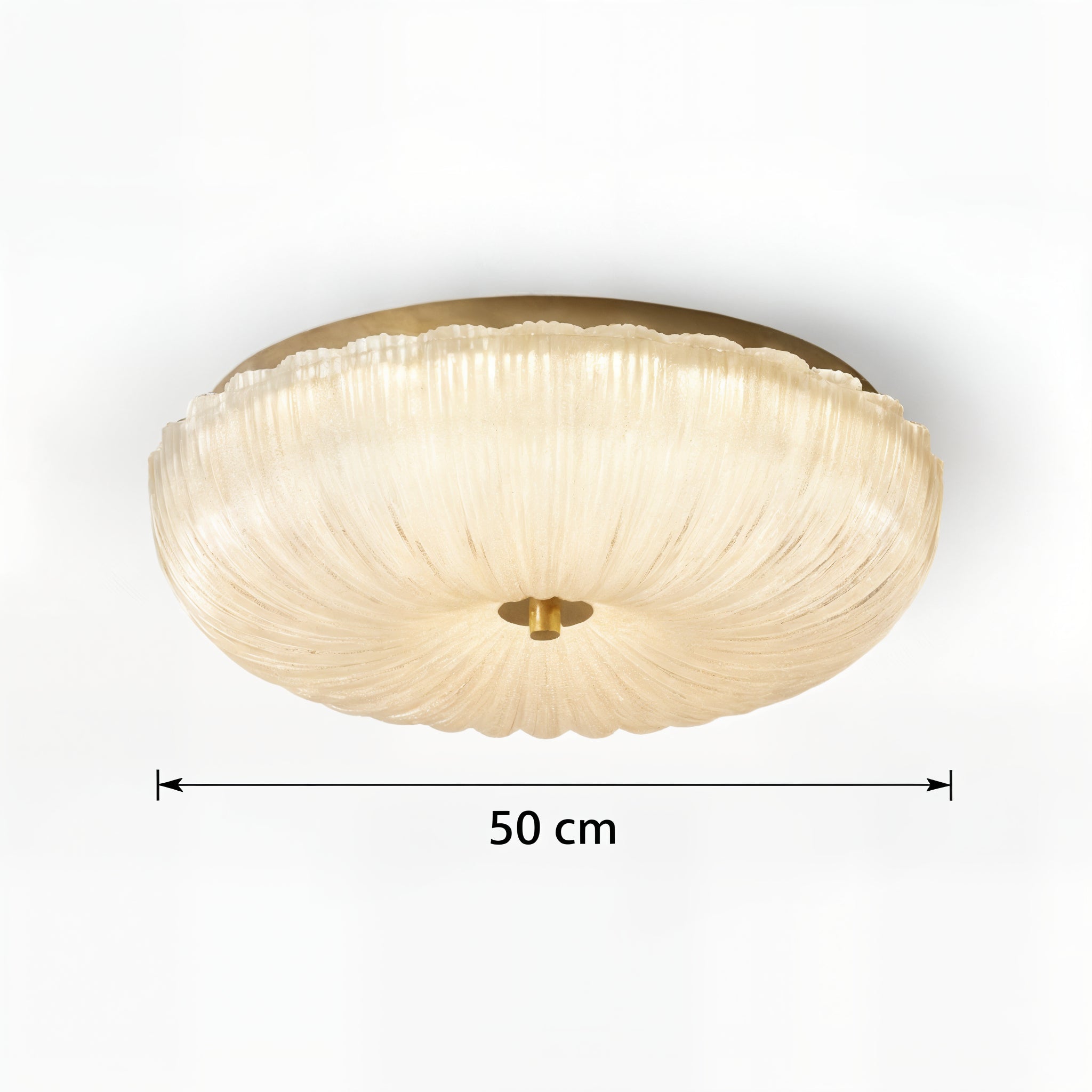 Modern Elegant Fluted Glass Flush Mount Ceiling Light
