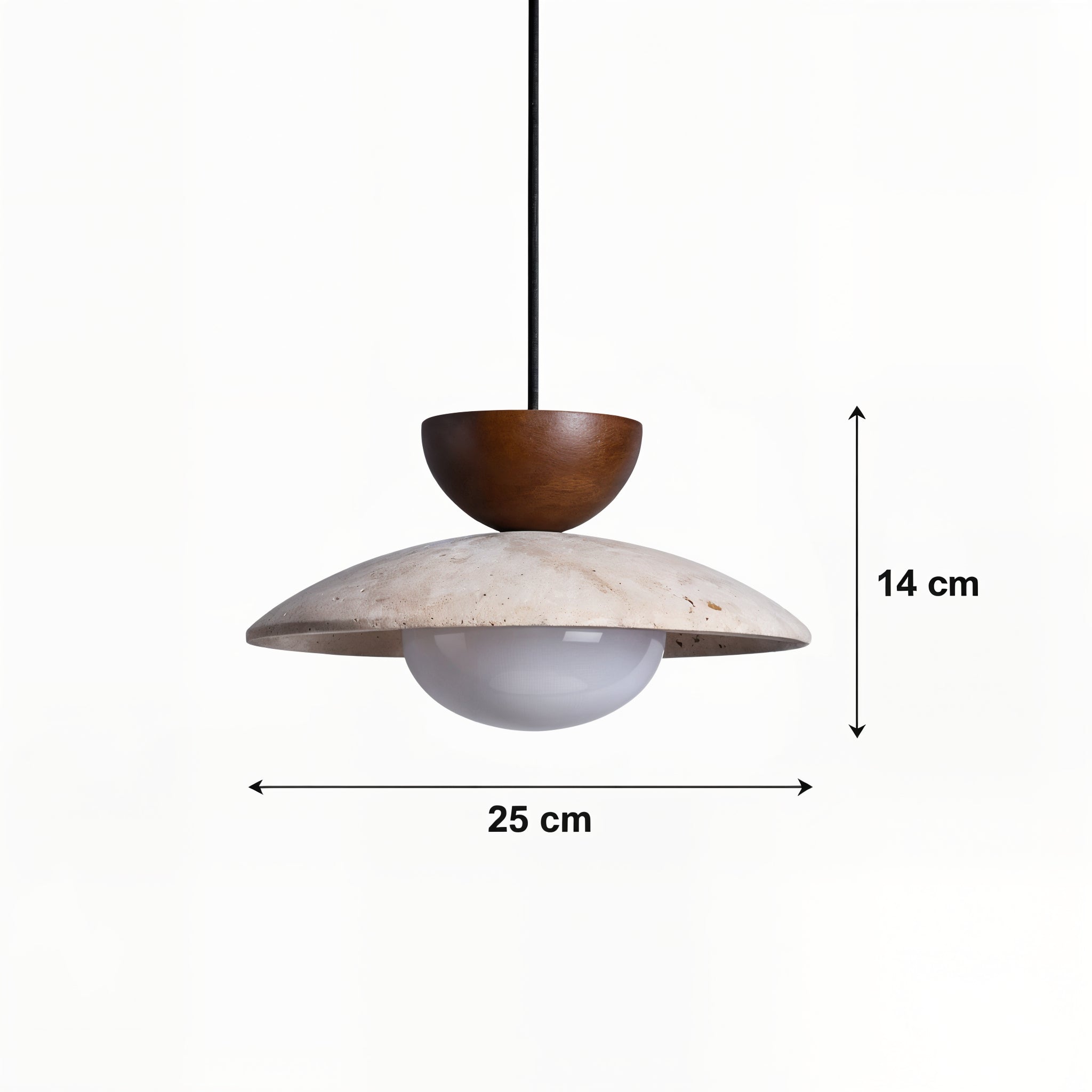 Wood Concrete Pendant Light - Modern Elegant Hanging Lamp