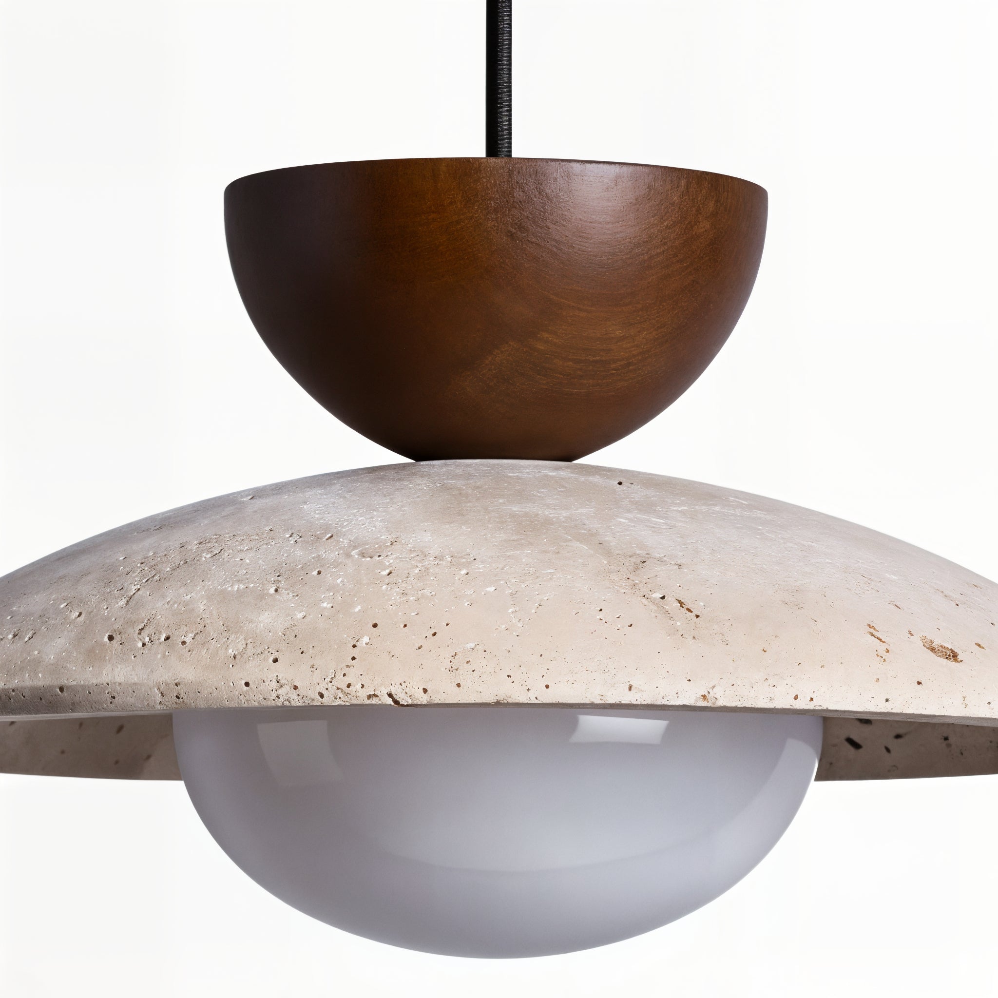 Wood Concrete Pendant Light - Modern Elegant Hanging Lamp