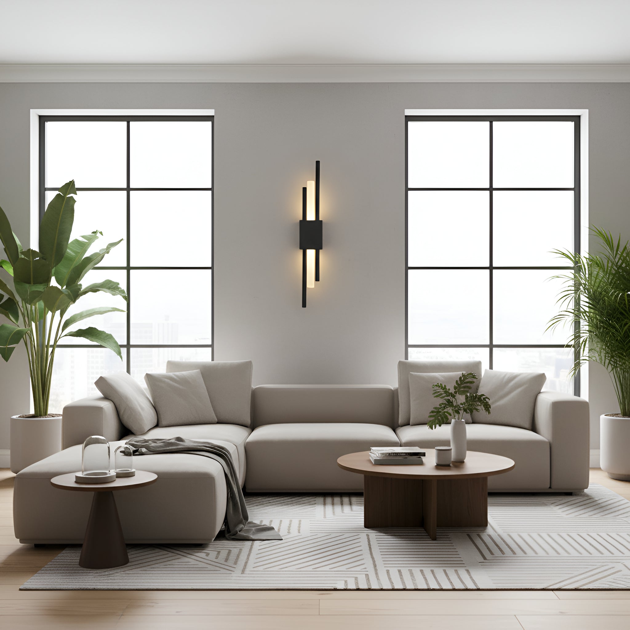 Black LED Linear Wall Sconce - Modern Up Down Light