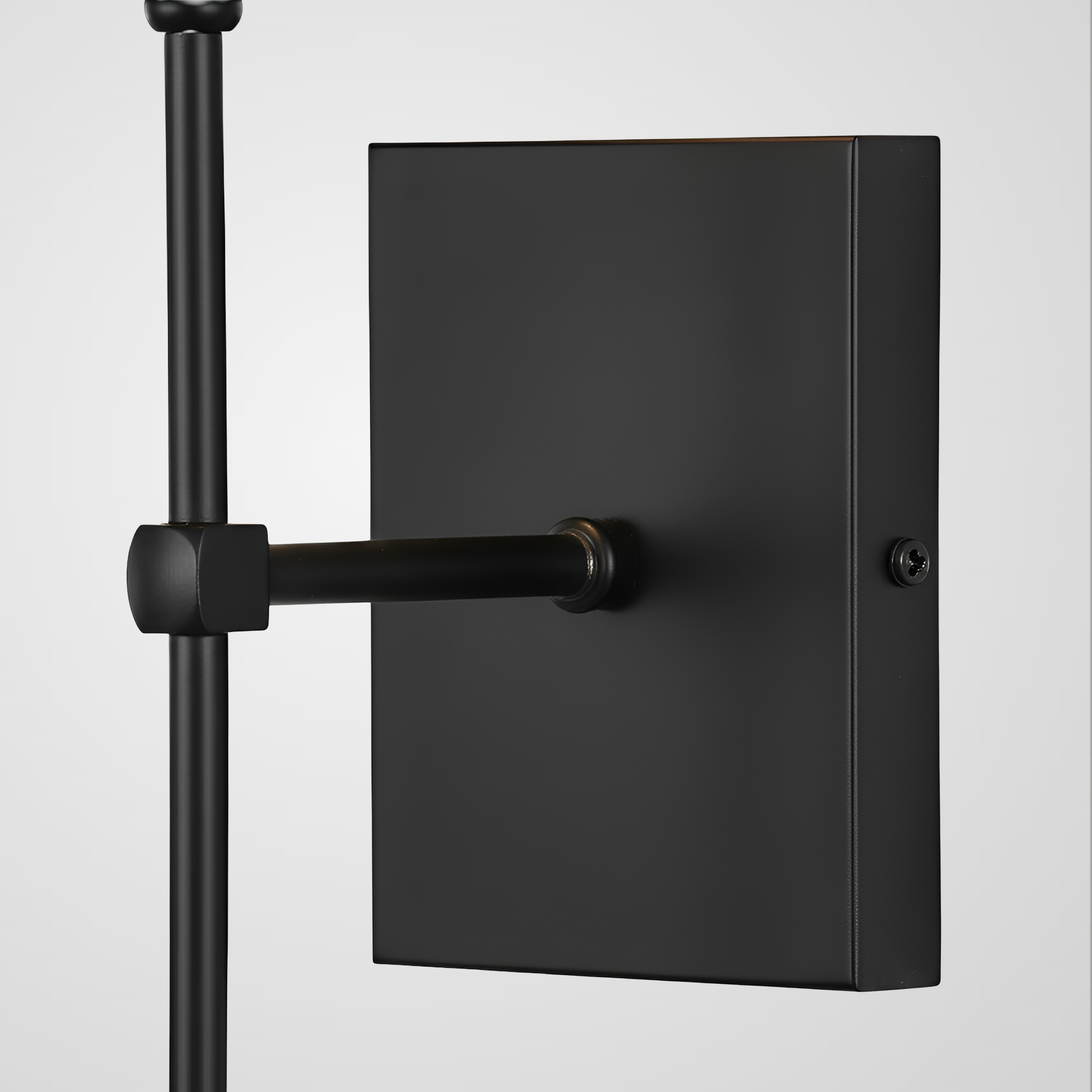 Rustic Black Swing Arm Wall Lamp with White Shade