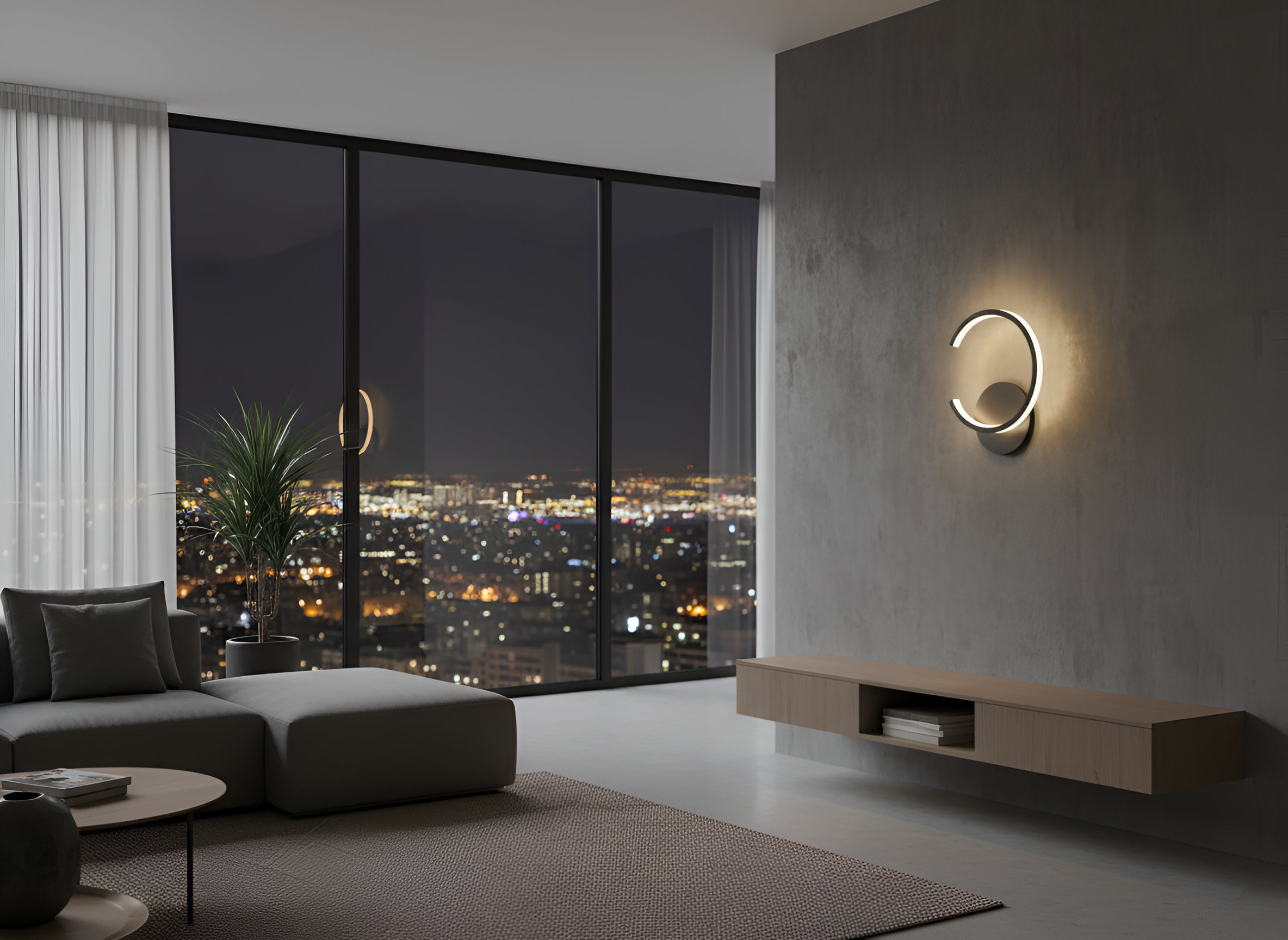 Modern LED Ring Wall Sconce - Circular Wall Light
