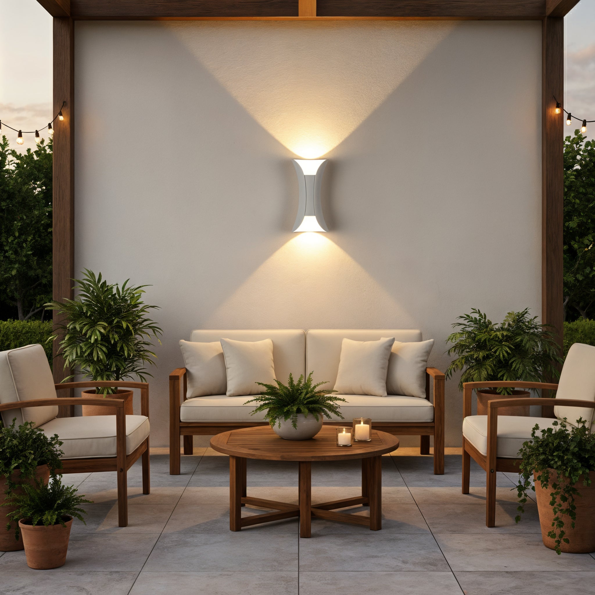 Curved LED Wall Sconce - Up Down Outdoor Light Fixture