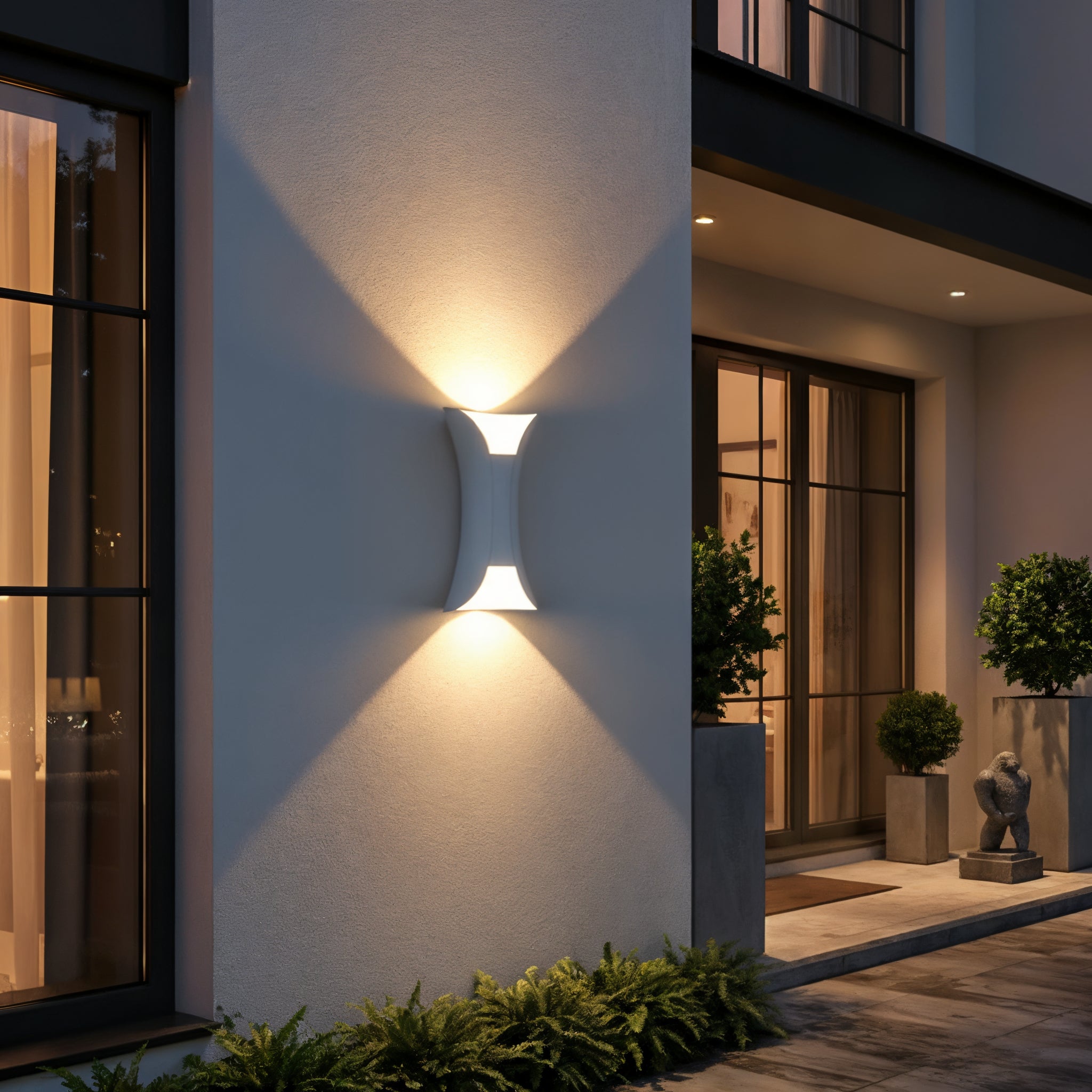 Curved LED Wall Sconce - Up Down Outdoor Light Fixture