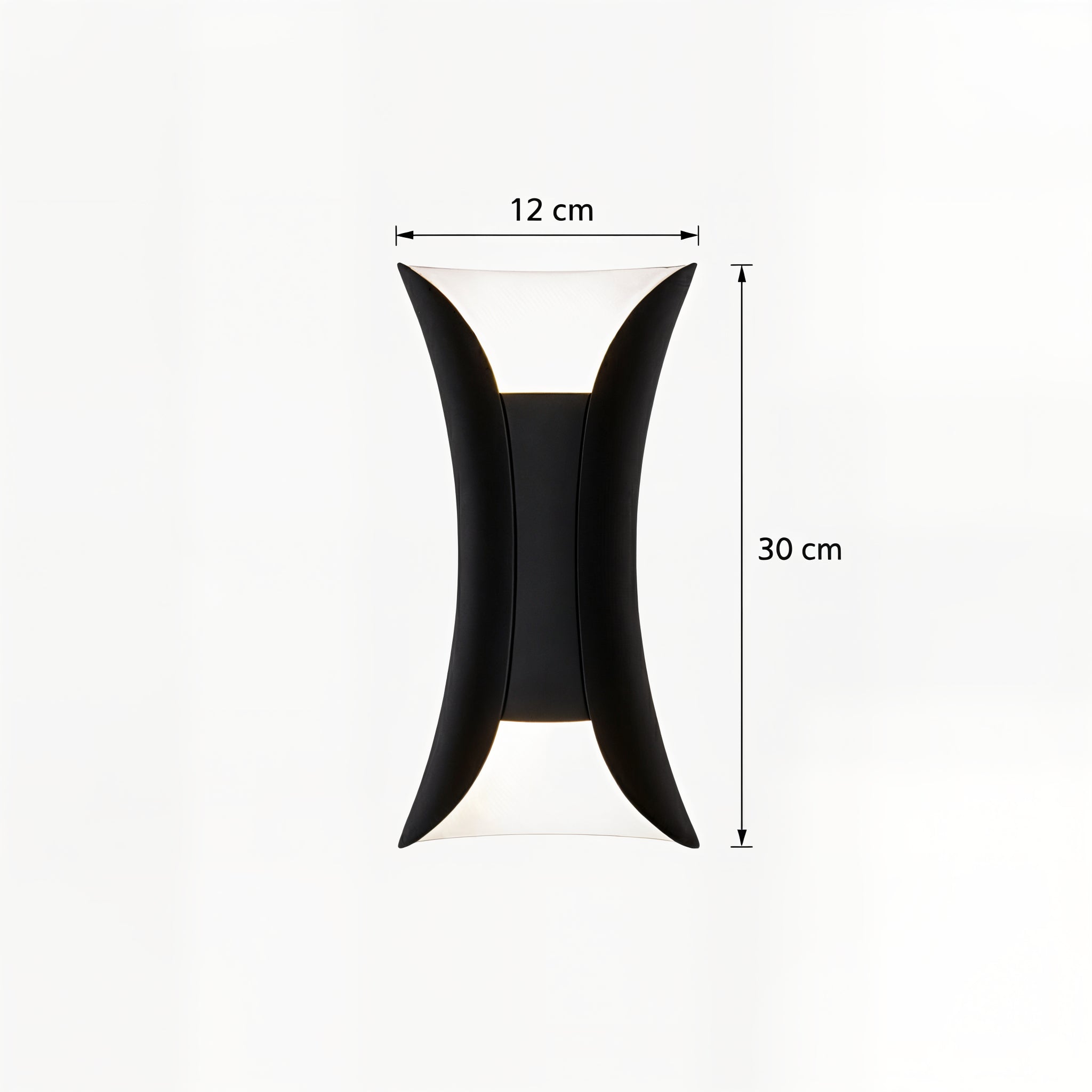Curved LED Wall Sconce - Up Down Outdoor Light Fixture