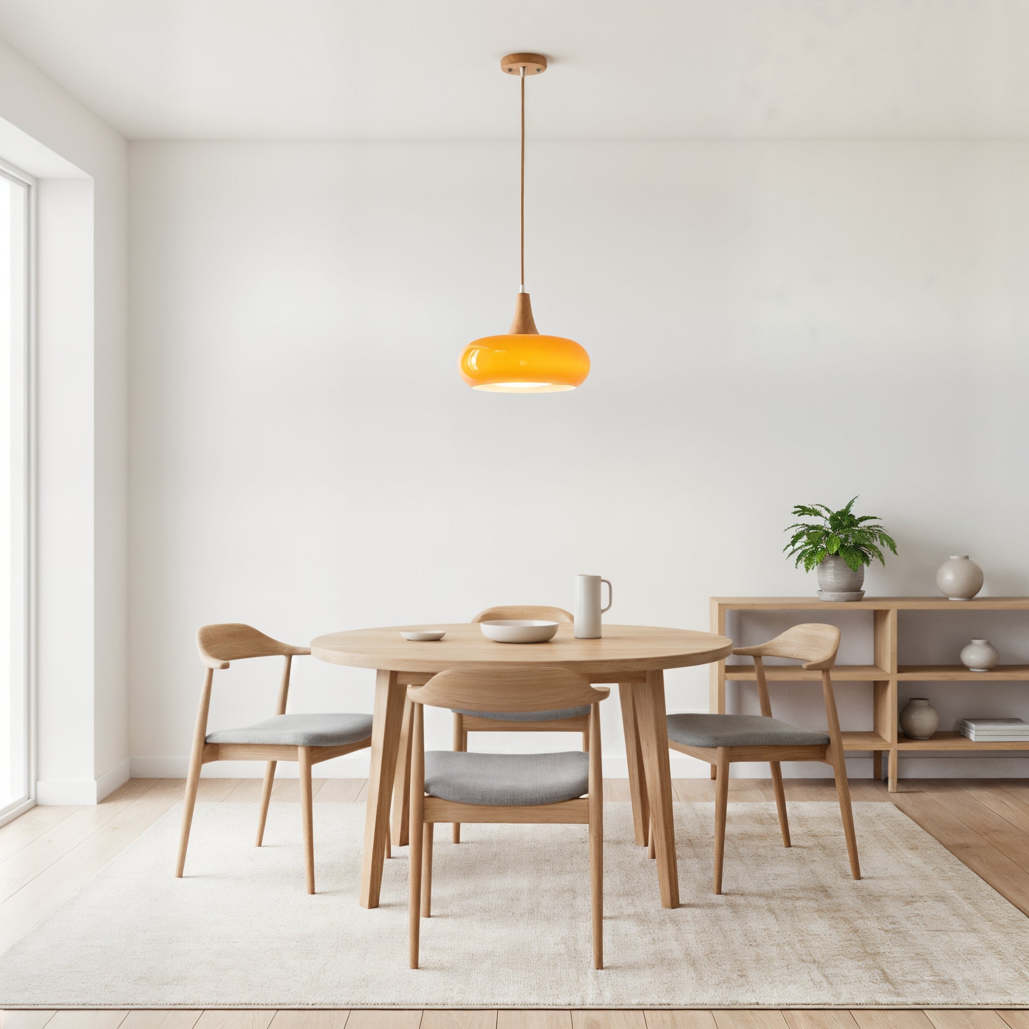 Modern Glass Bowl Shade Hanging Pendant Lamp