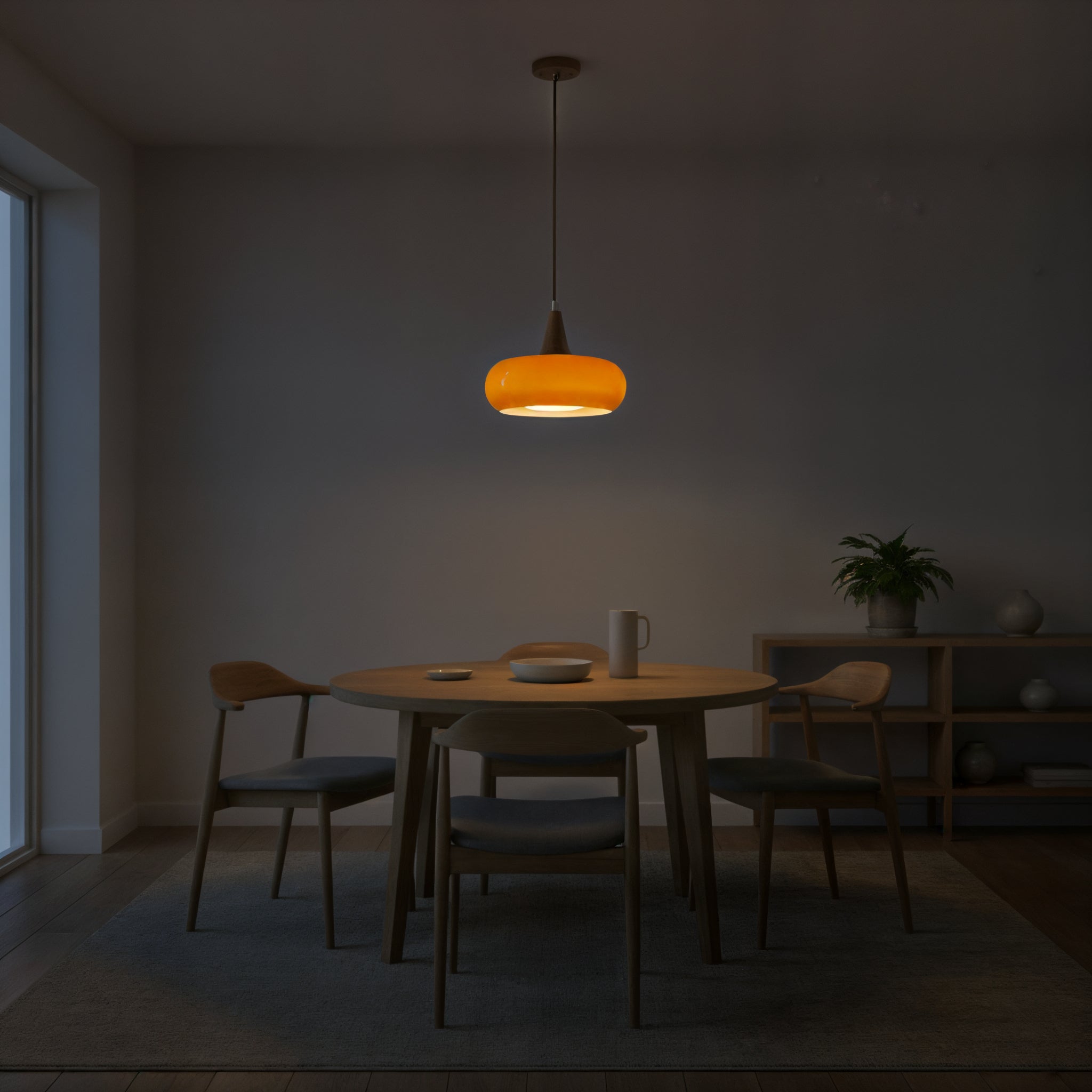 Modern Glass Bowl Shade Hanging Pendant Lamp