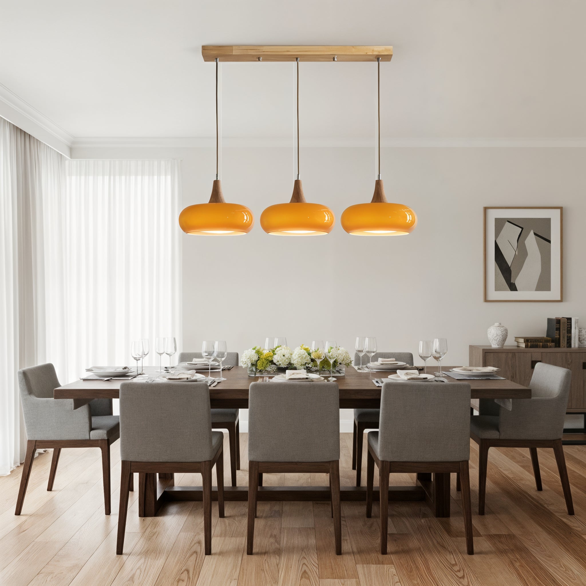 Modern Glass Bowl Shade Hanging Pendant Lamp