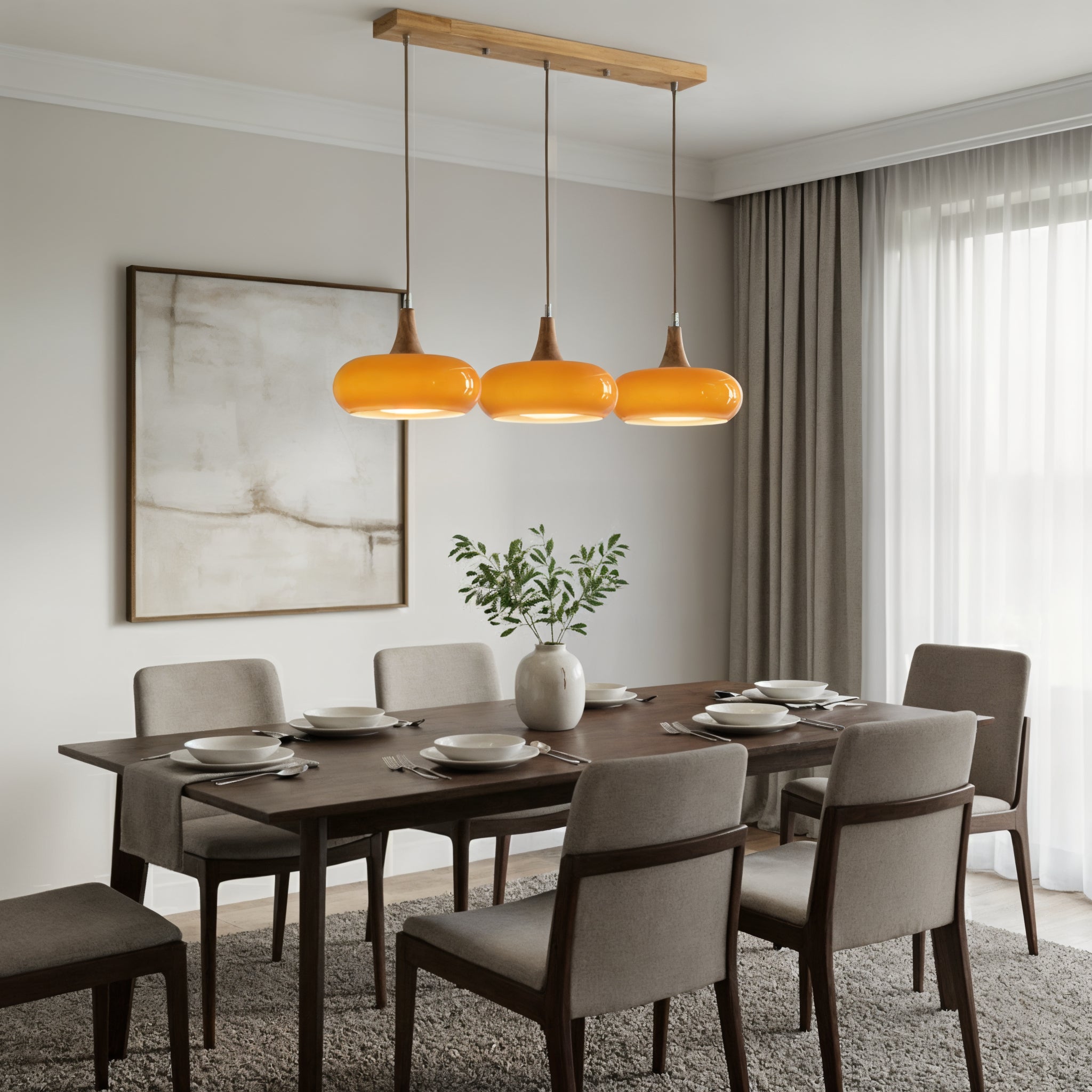 Modern Glass Bowl Shade Hanging Pendant Lamp