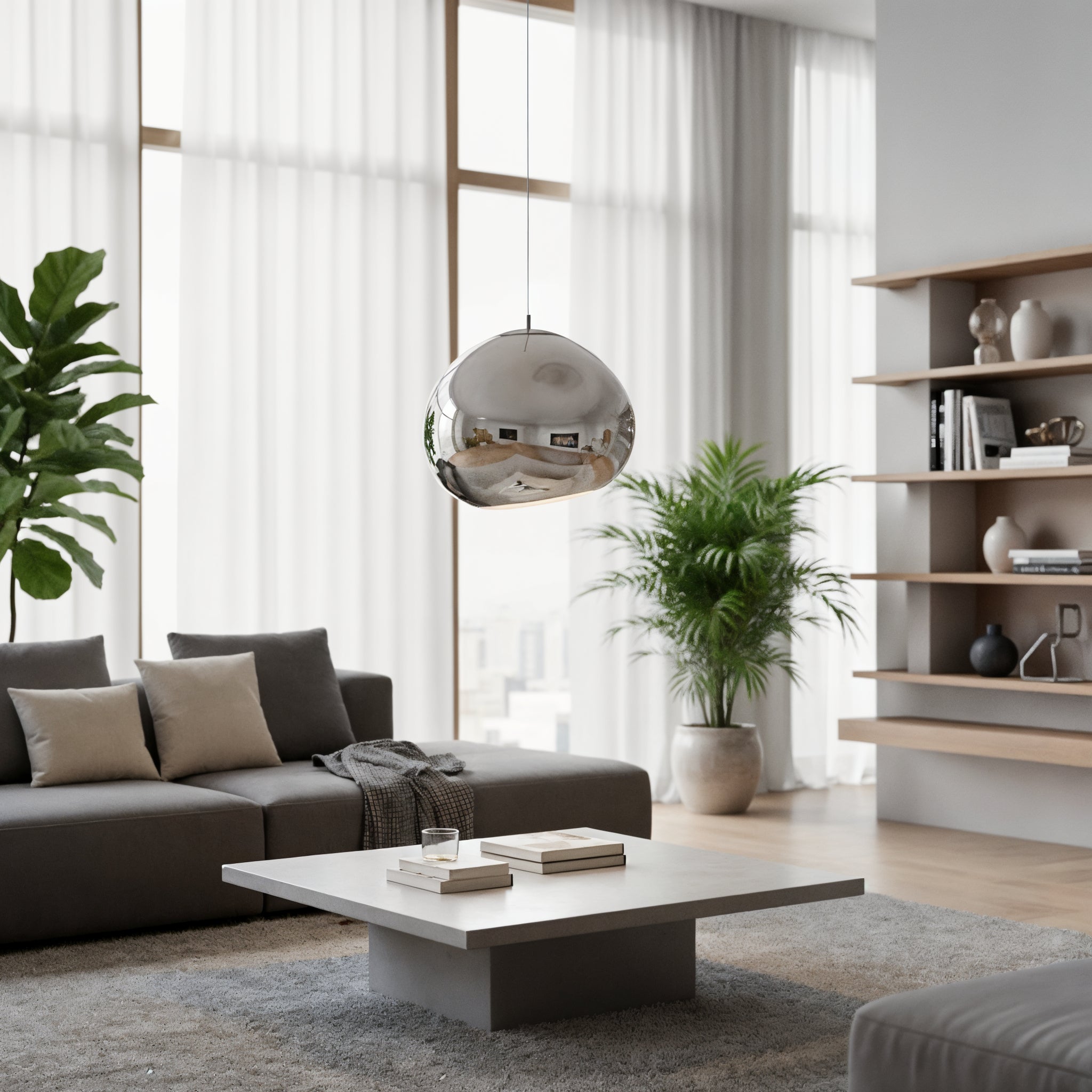 Organic Glass Pendant Light - Irregular Bubble Shade