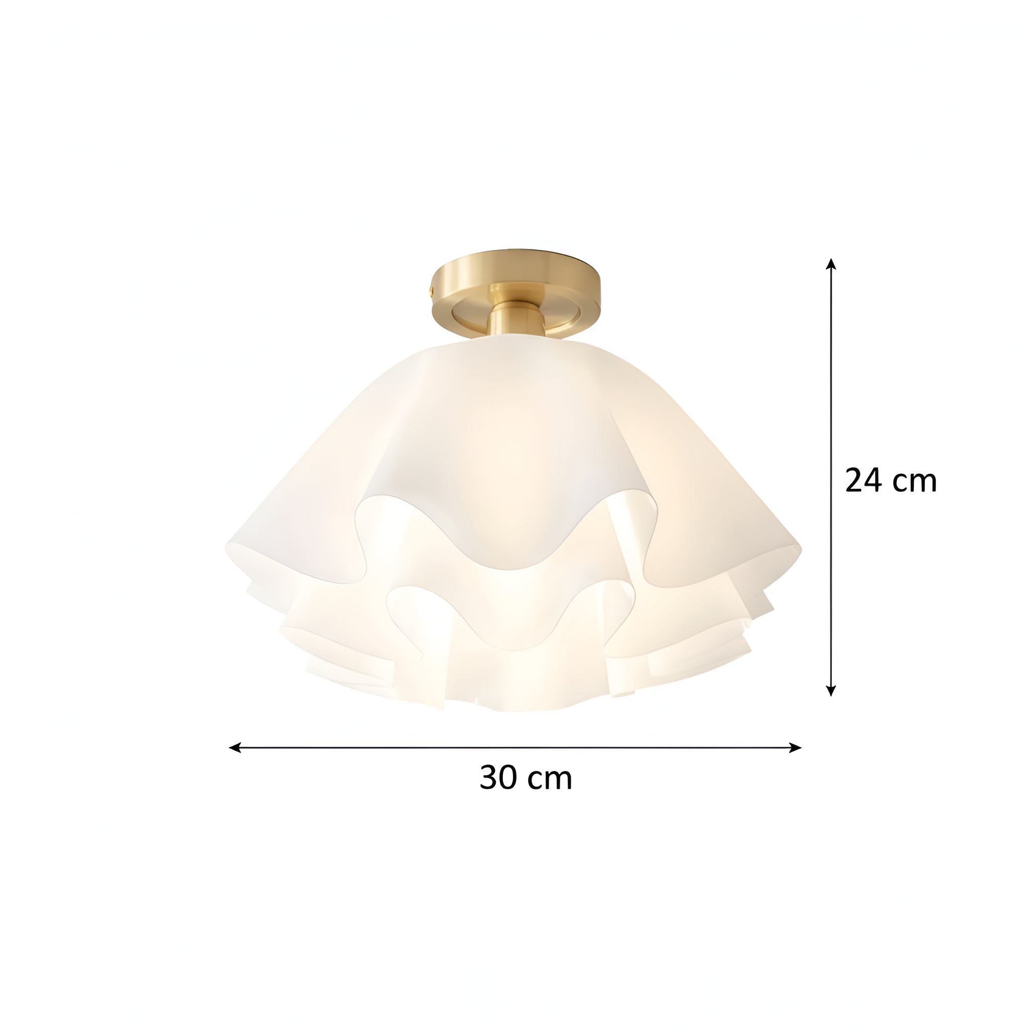 Ruffled Semi Flush Mount Ceiling Light