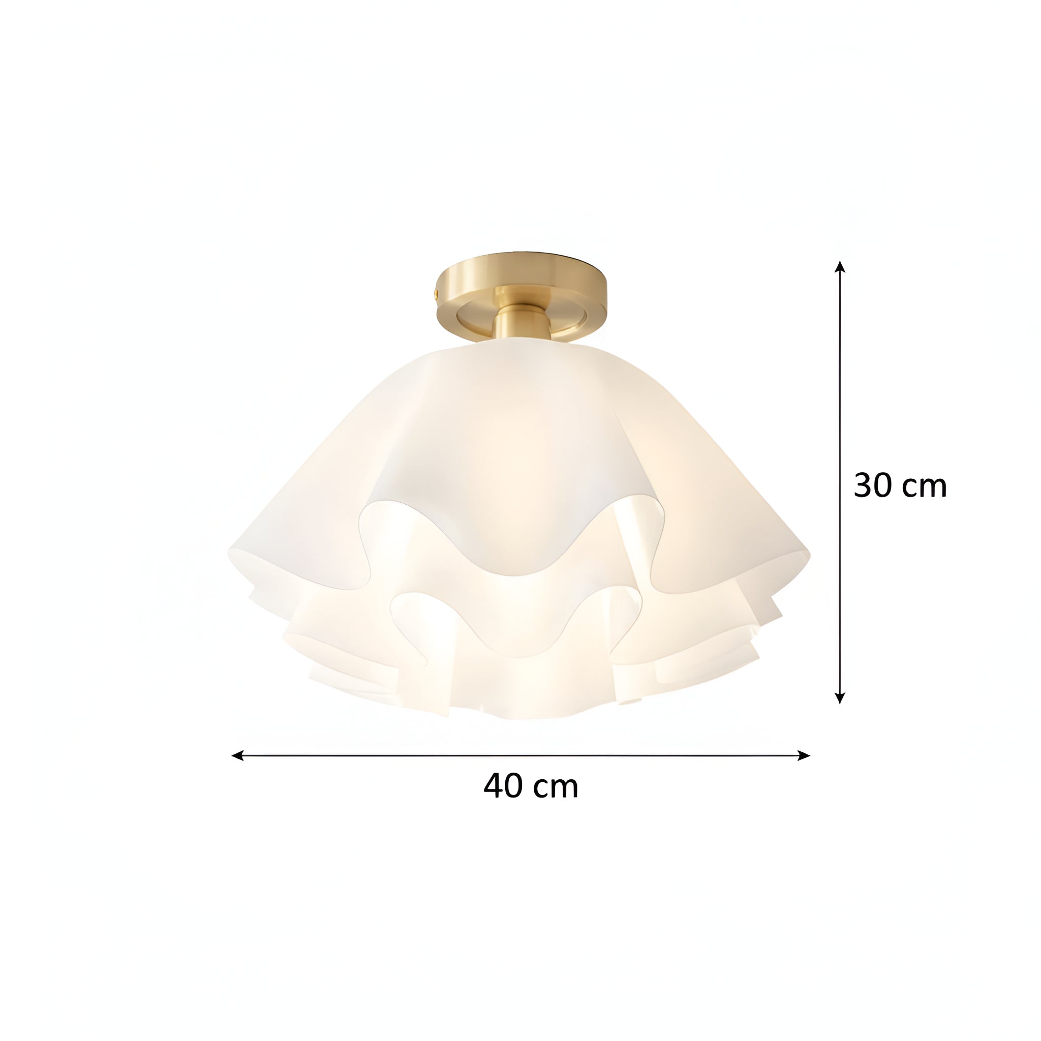 Ruffled Semi Flush Mount Ceiling Light