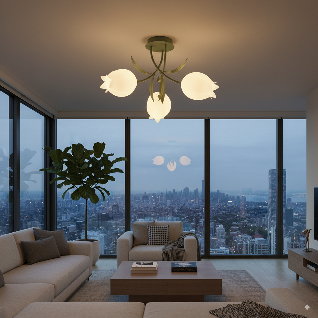 Floral Ceiling Light - Multi Flower Fixture