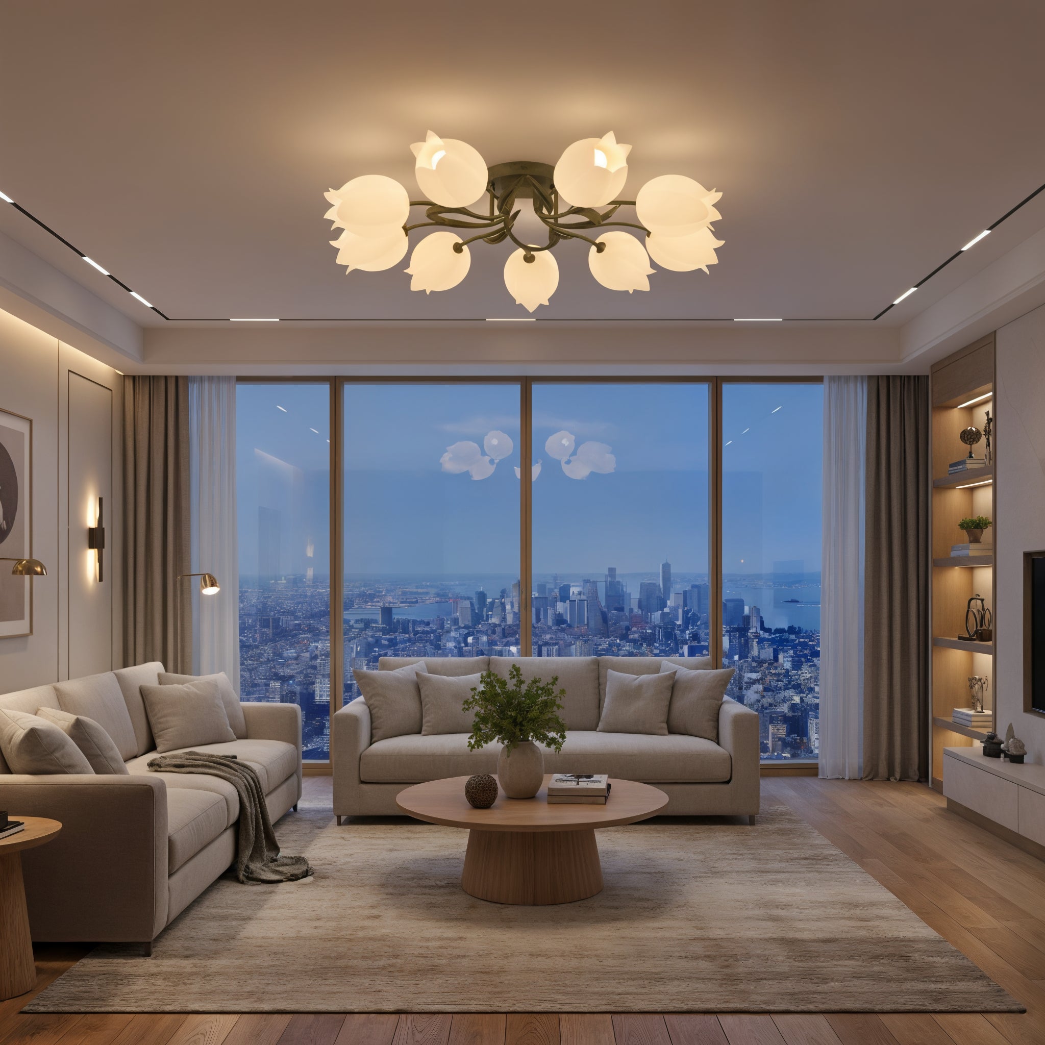 Floral Ceiling Light - Multi Flower Fixture