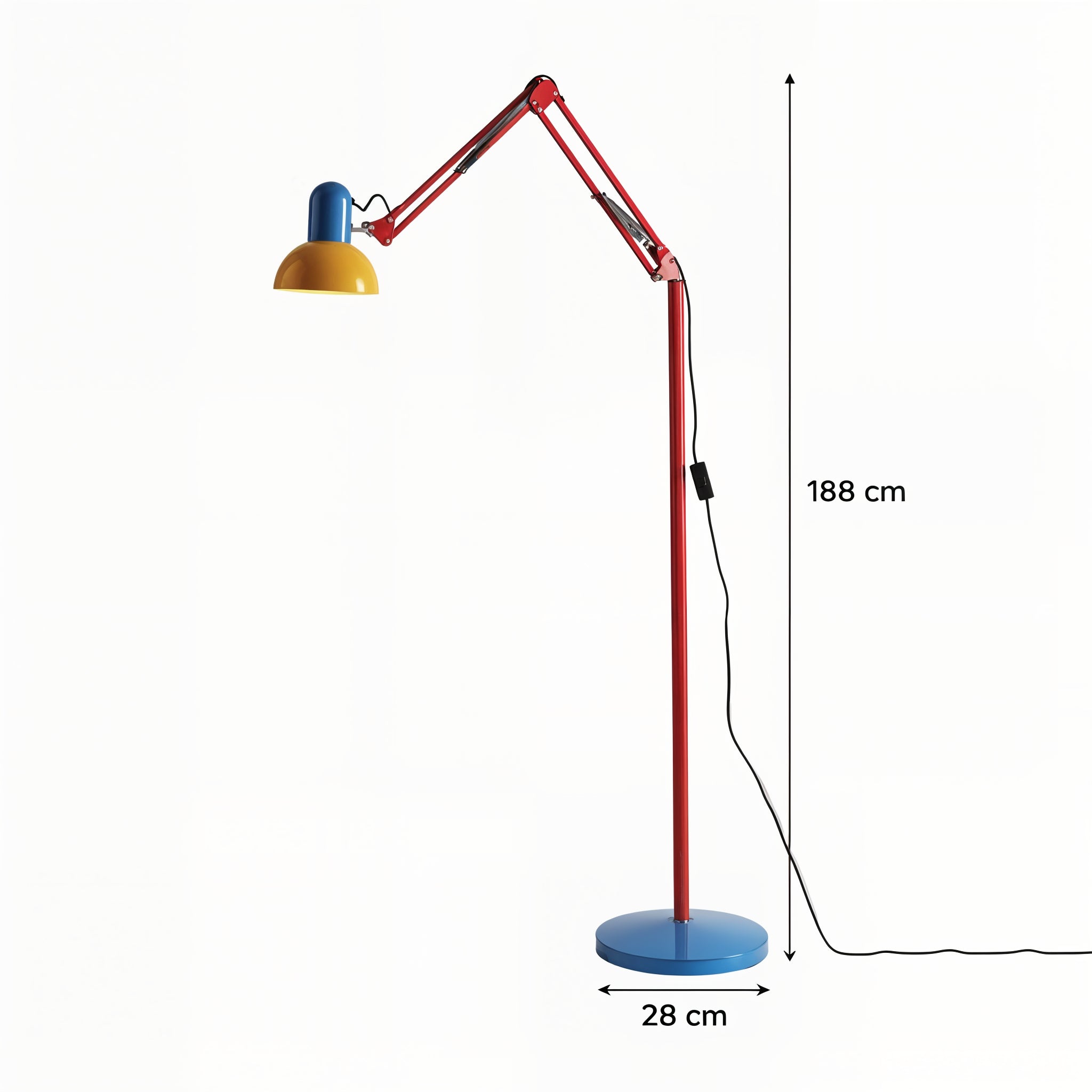 Modern Multicolor Floor Lamp - Articulated Task Light