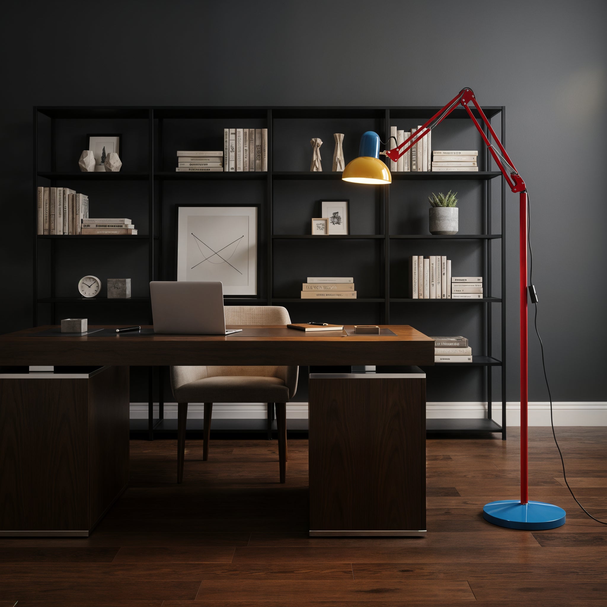 Modern Multicolor Floor Lamp - Articulated Task Light