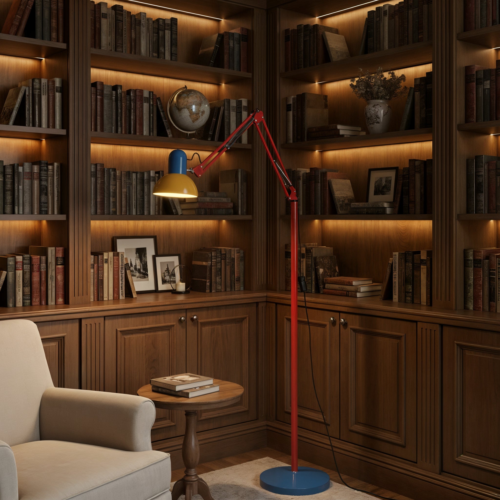 Modern Multicolor Floor Lamp - Articulated Task Light