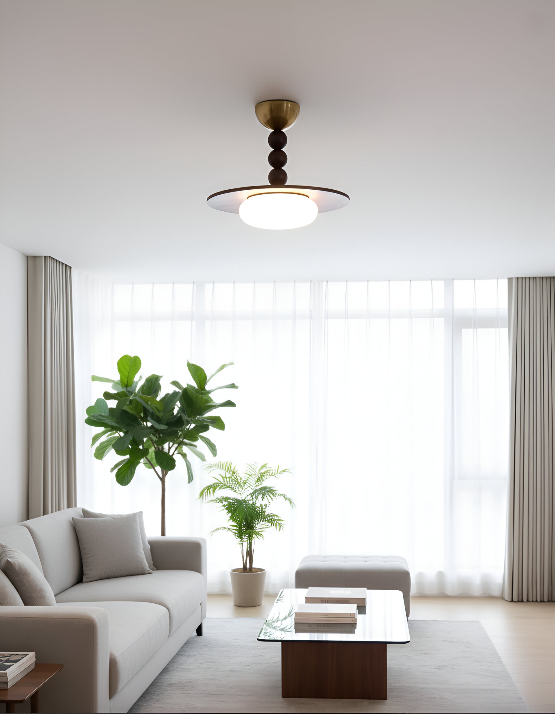 Sculptural Pendant Light with Stacked Spheres - Modern Fixture