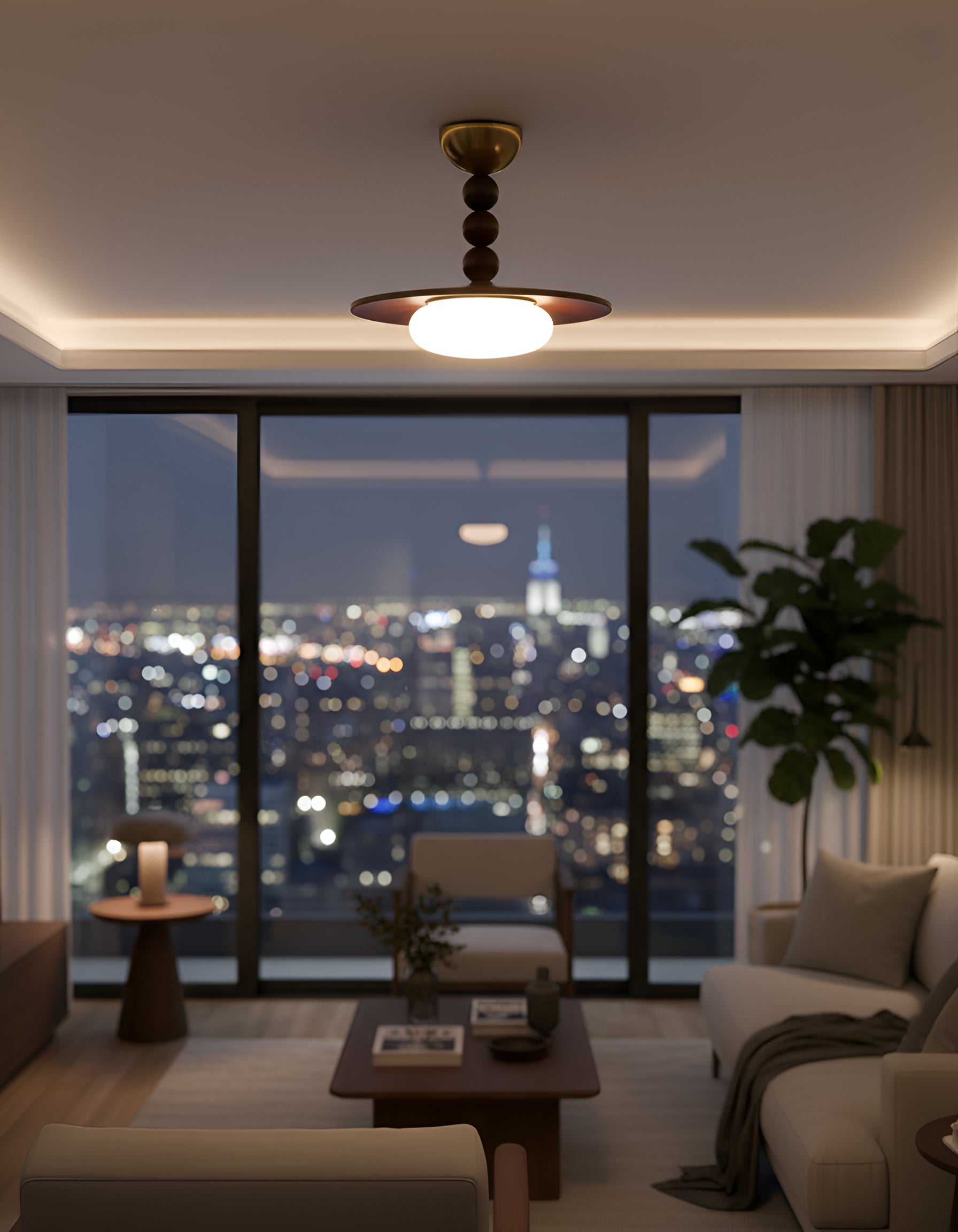 Sculptural Pendant Light with Stacked Spheres - Modern Fixture