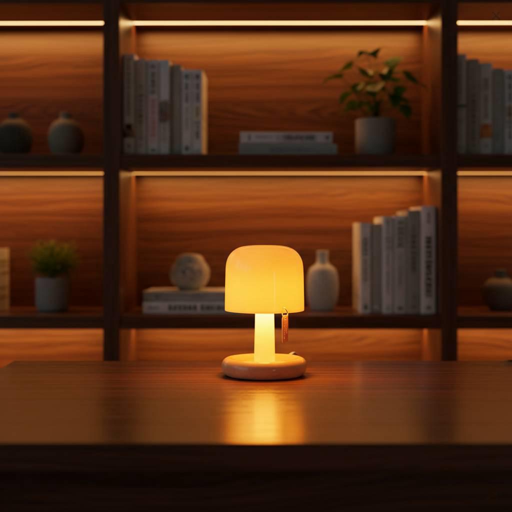Minimalist Dome Table Lamp - Rechargeable Cordless LED Light & Night Light