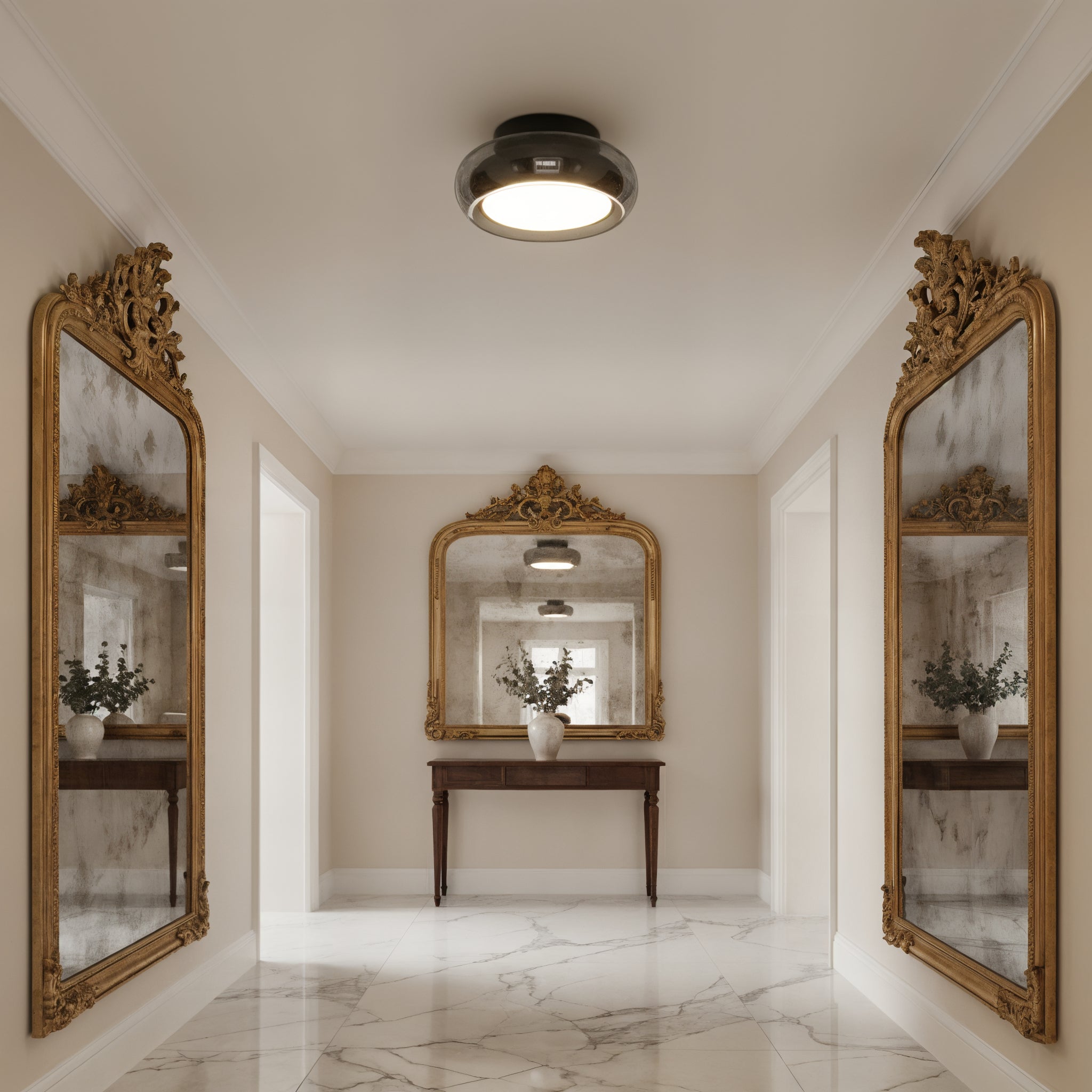 Glass Flush Mount Ceiling Light - Semi Flush Fixture