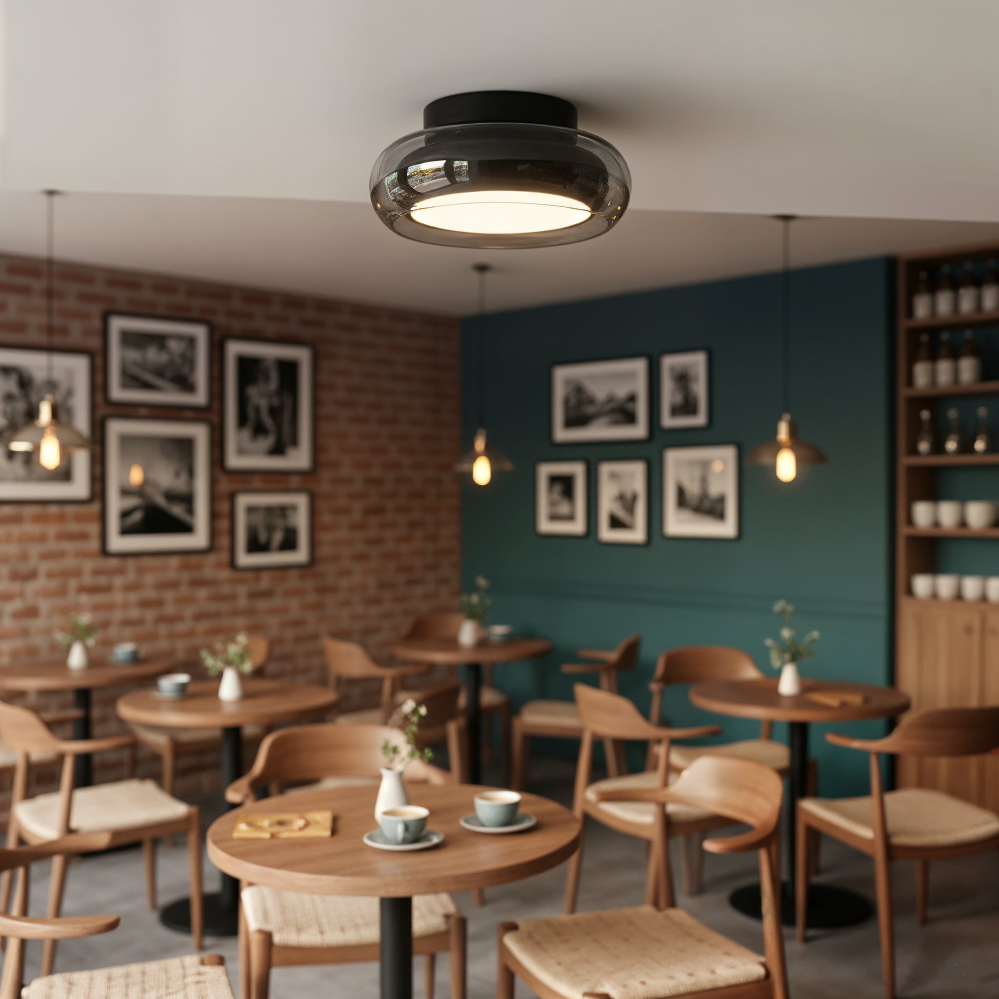 Glass Flush Mount Ceiling Light - Semi Flush Fixture