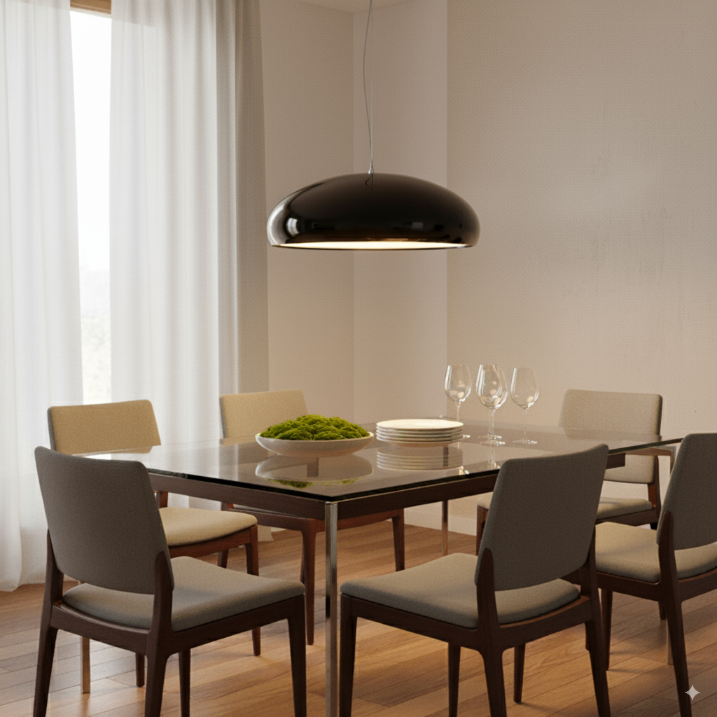 Modern Dome Pendant Light - Smooth Bowl Shade