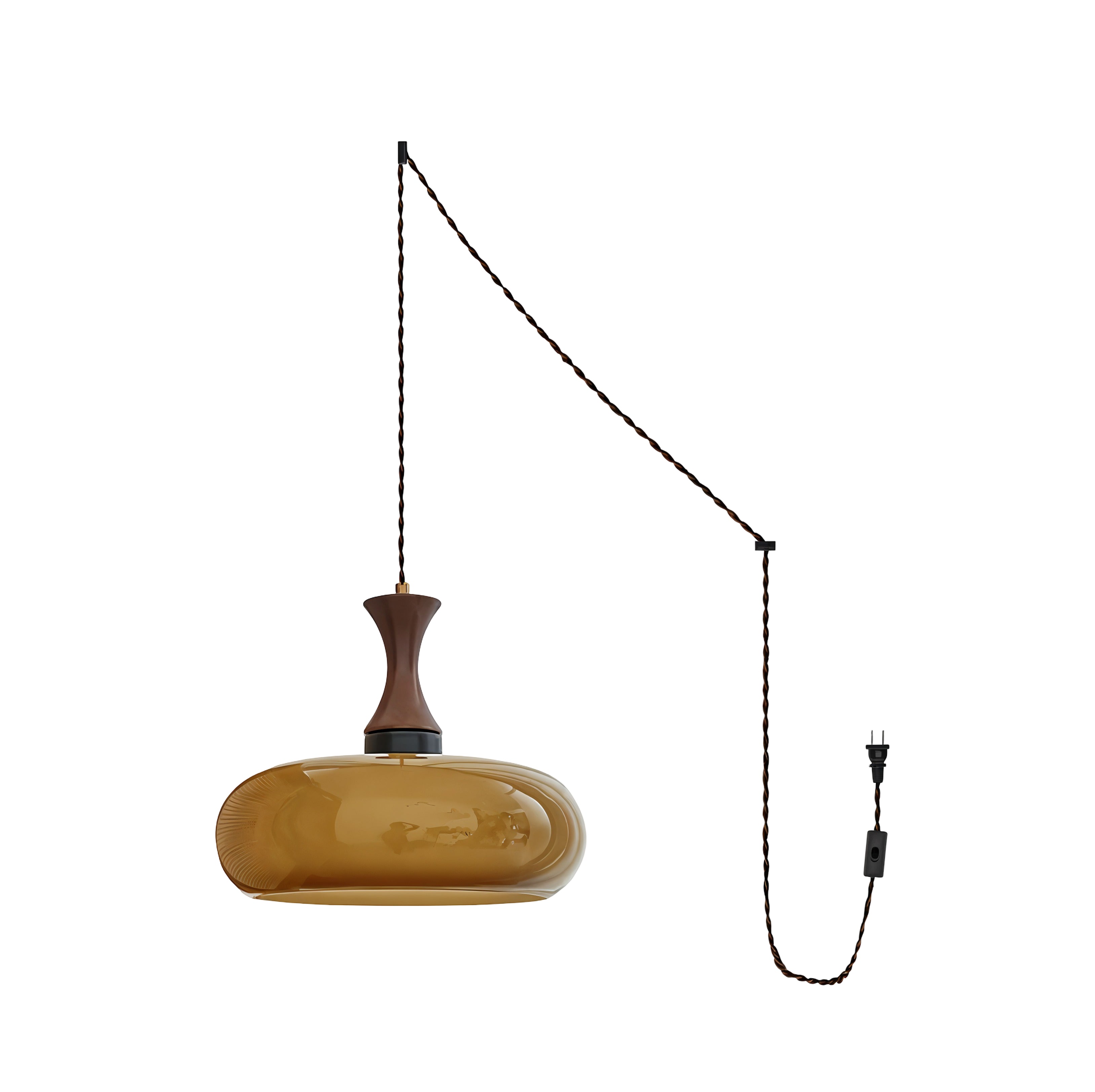 Bulbous Shade Hanging Pendant Lamp