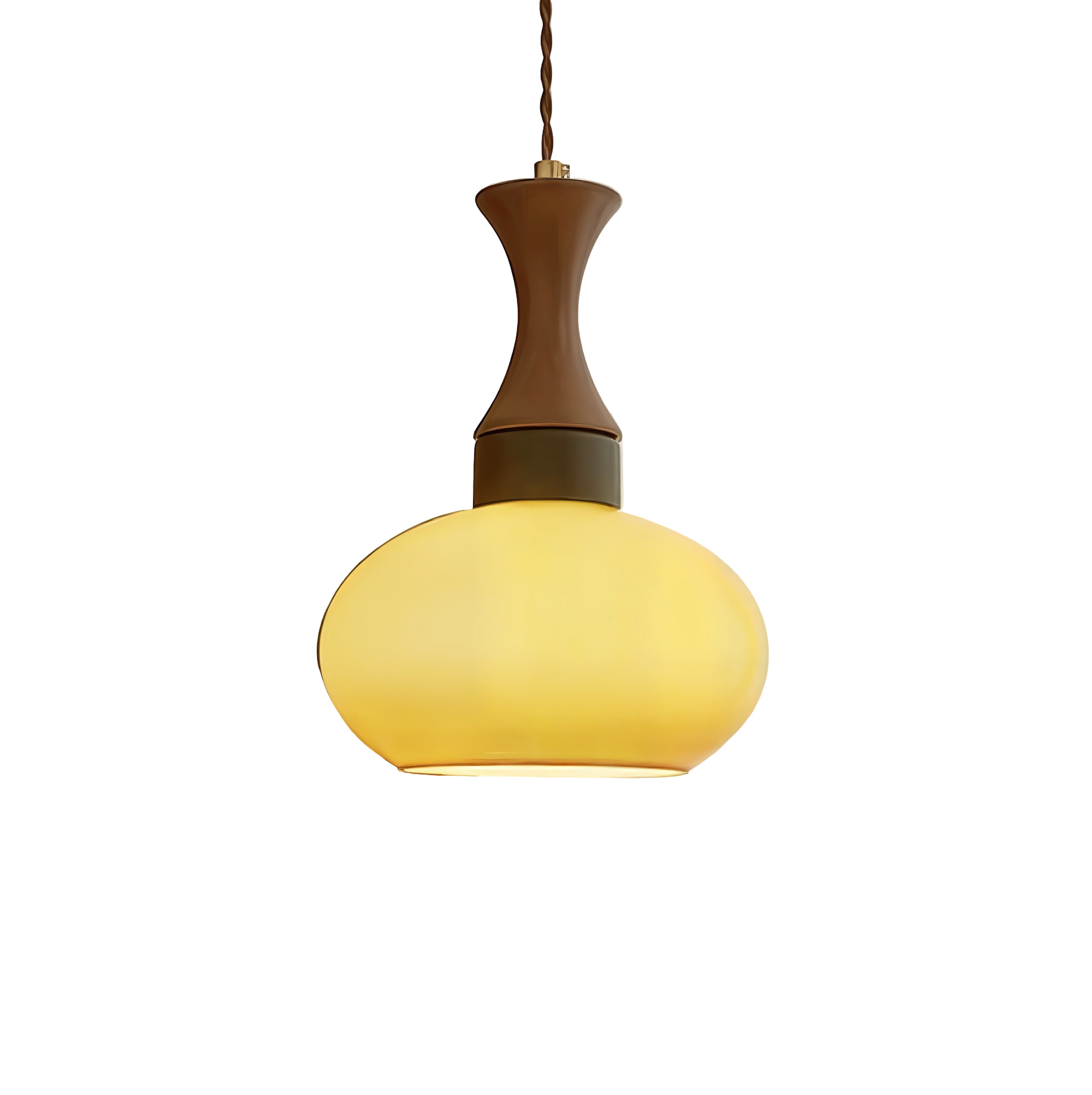 Bulbous Shade Hanging Pendant Lamp