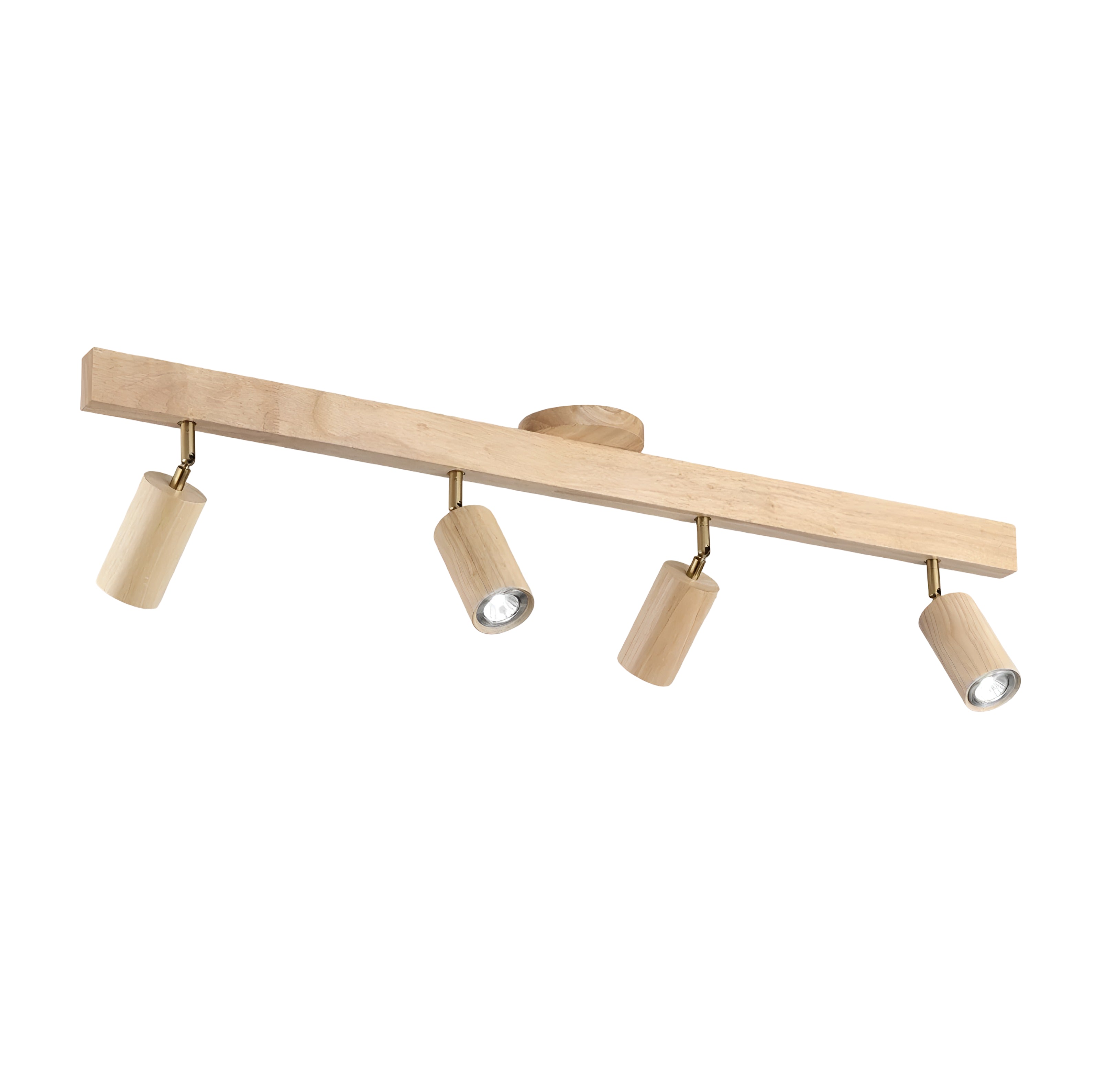 Modern Wood Track Lighting - Adjustable Directional Ceiling Spotlight