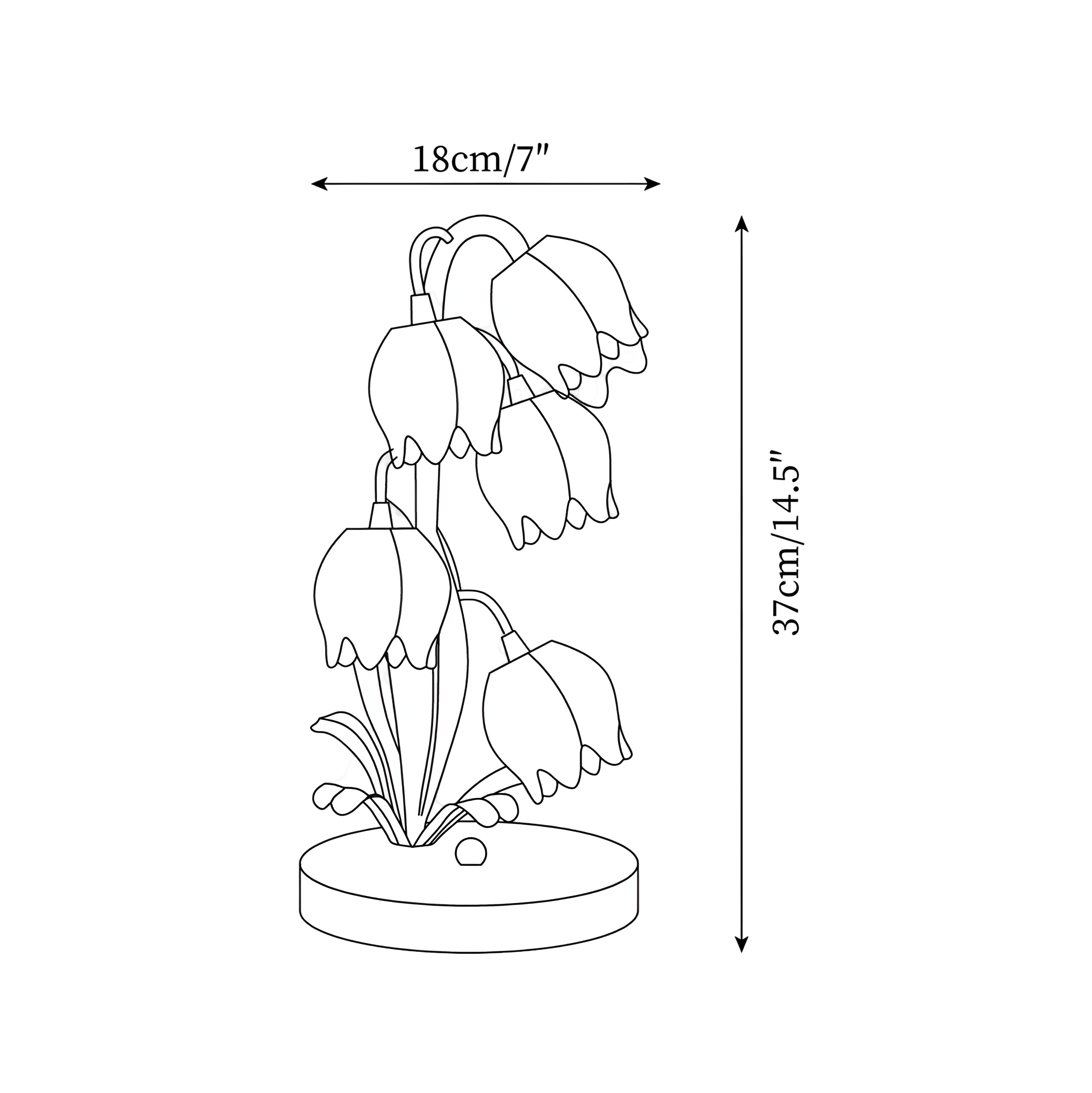 Tulip Bouquet Table Lamp with Glass Flower Shades