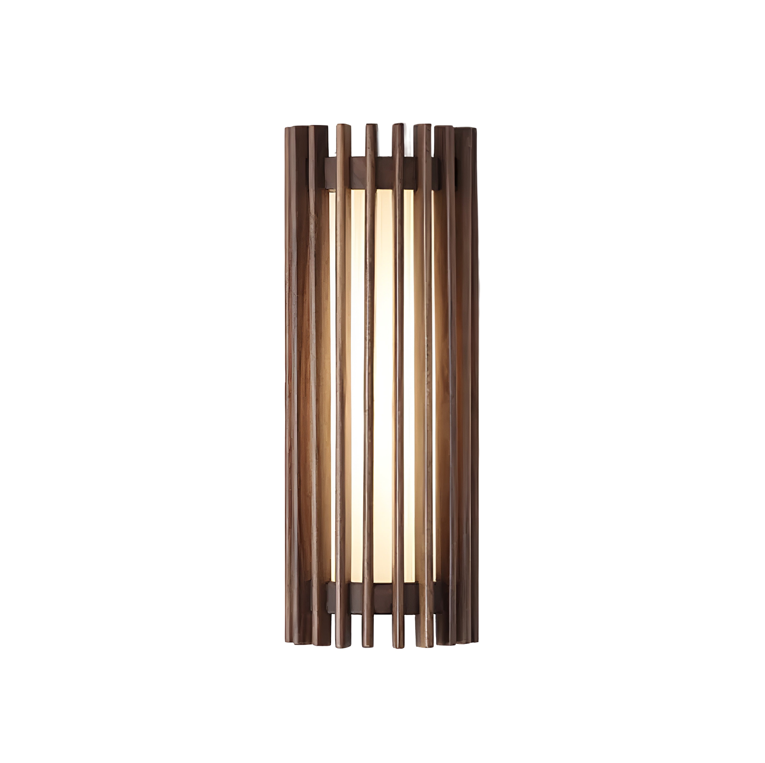Modern Wooden Slat Wall Sconce - Vertical Wood Strip Wall