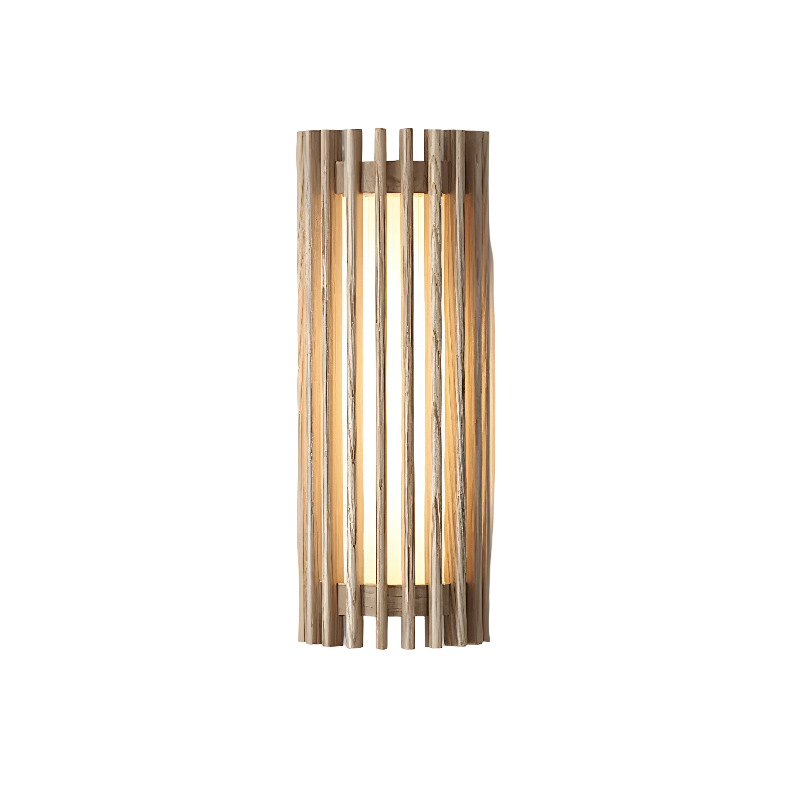 Modern Wooden Slat Wall Sconce - Vertical Wood Strip Wall