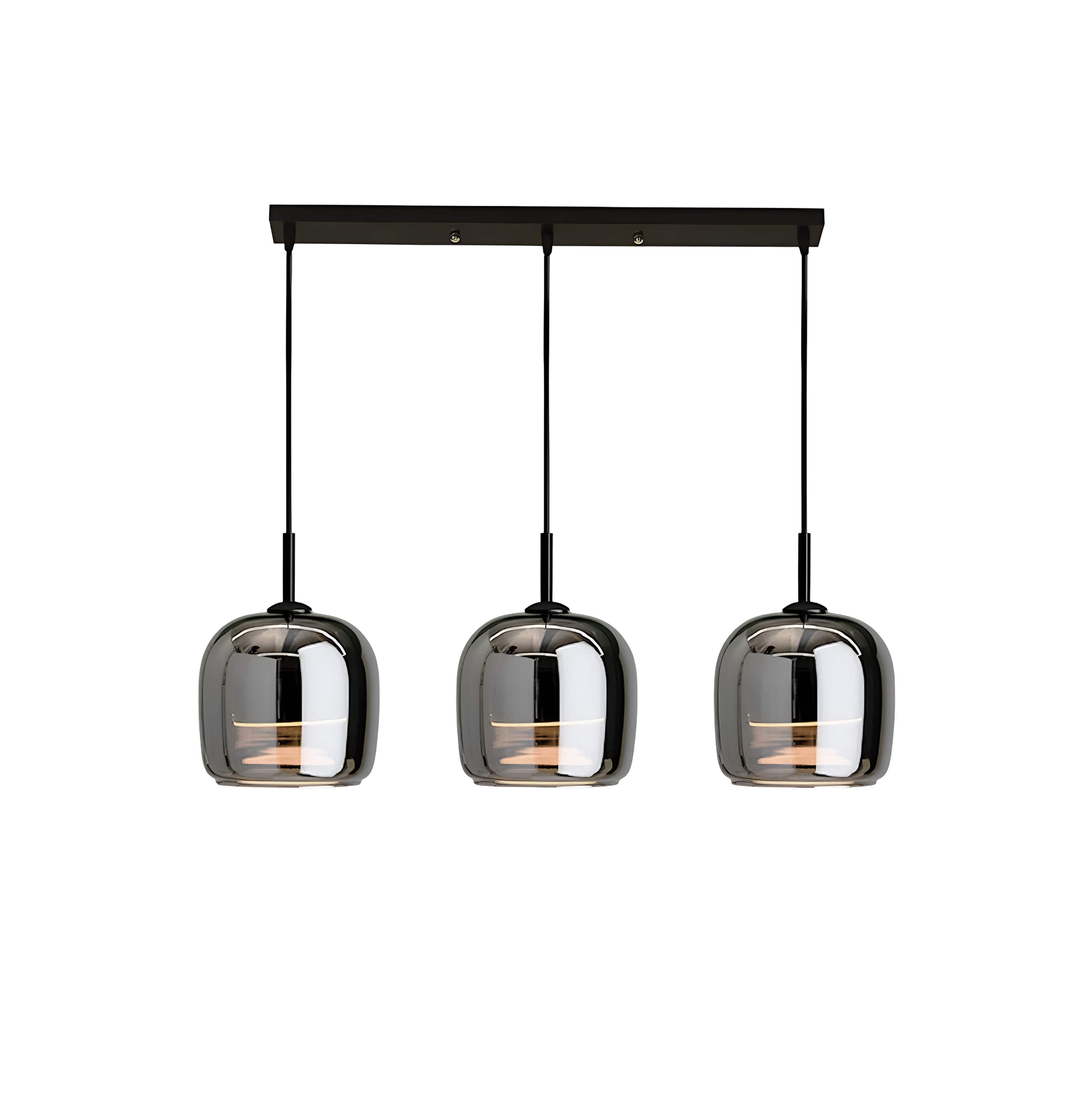 Modern Smoke Glass Pendant Light - Contemporary Oval Hanging Light