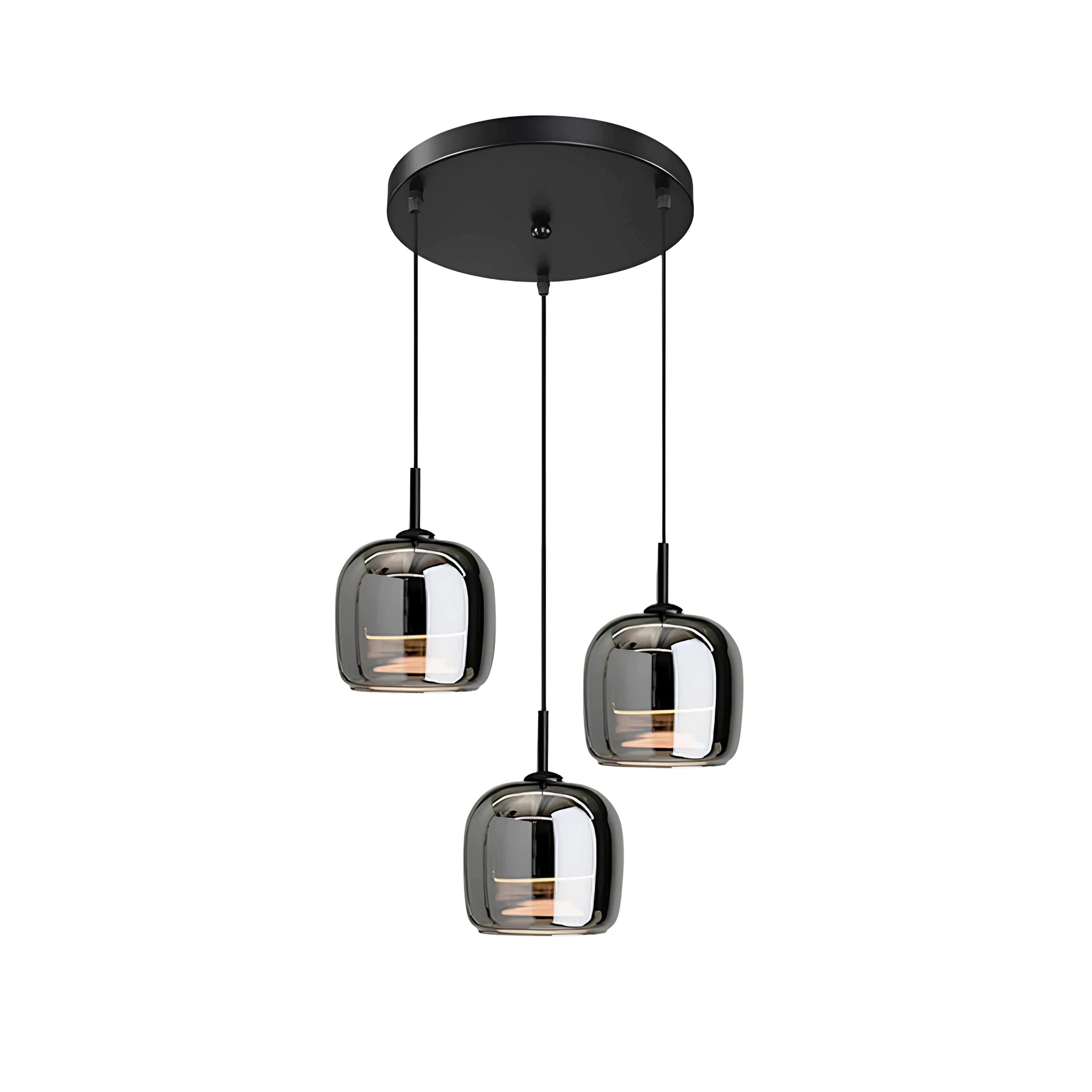 Modern Smoke Glass Pendant Light - Contemporary Oval Hanging Light