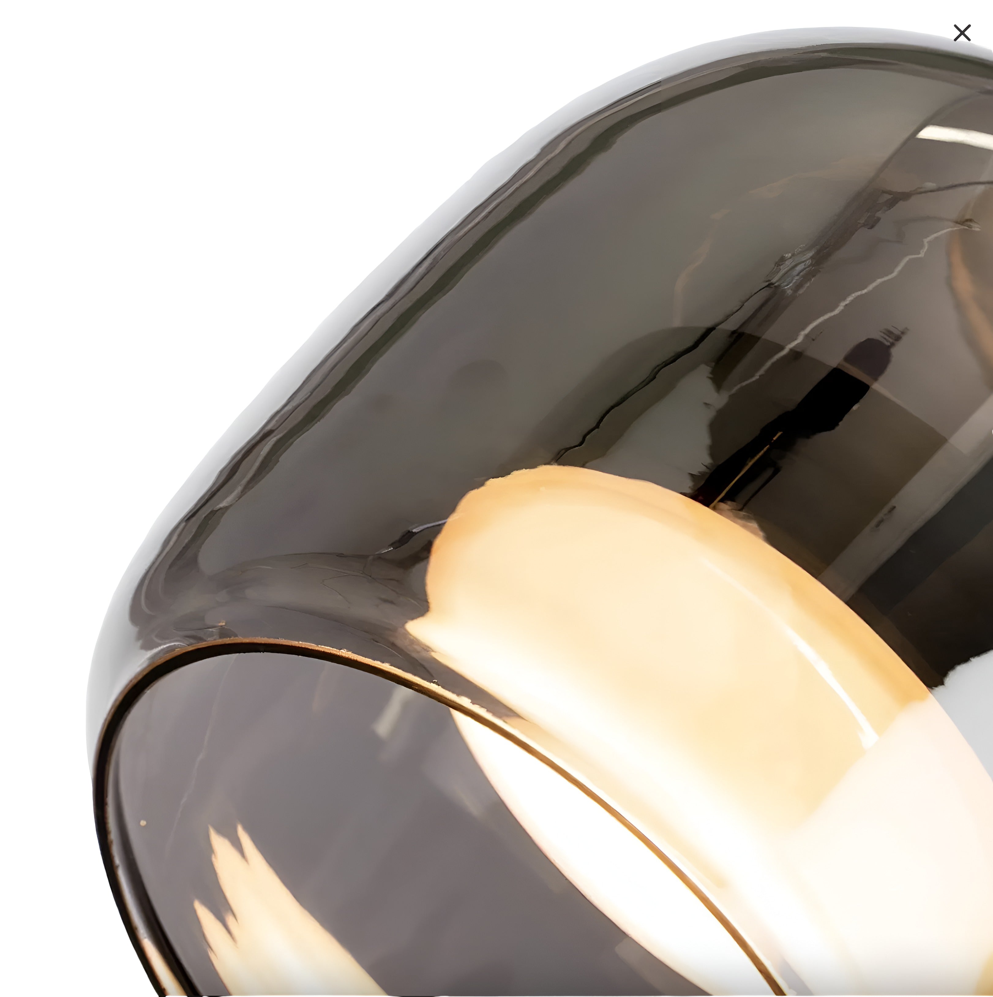 Modern Smoke Glass Pendant Light - Contemporary Oval Hanging Light