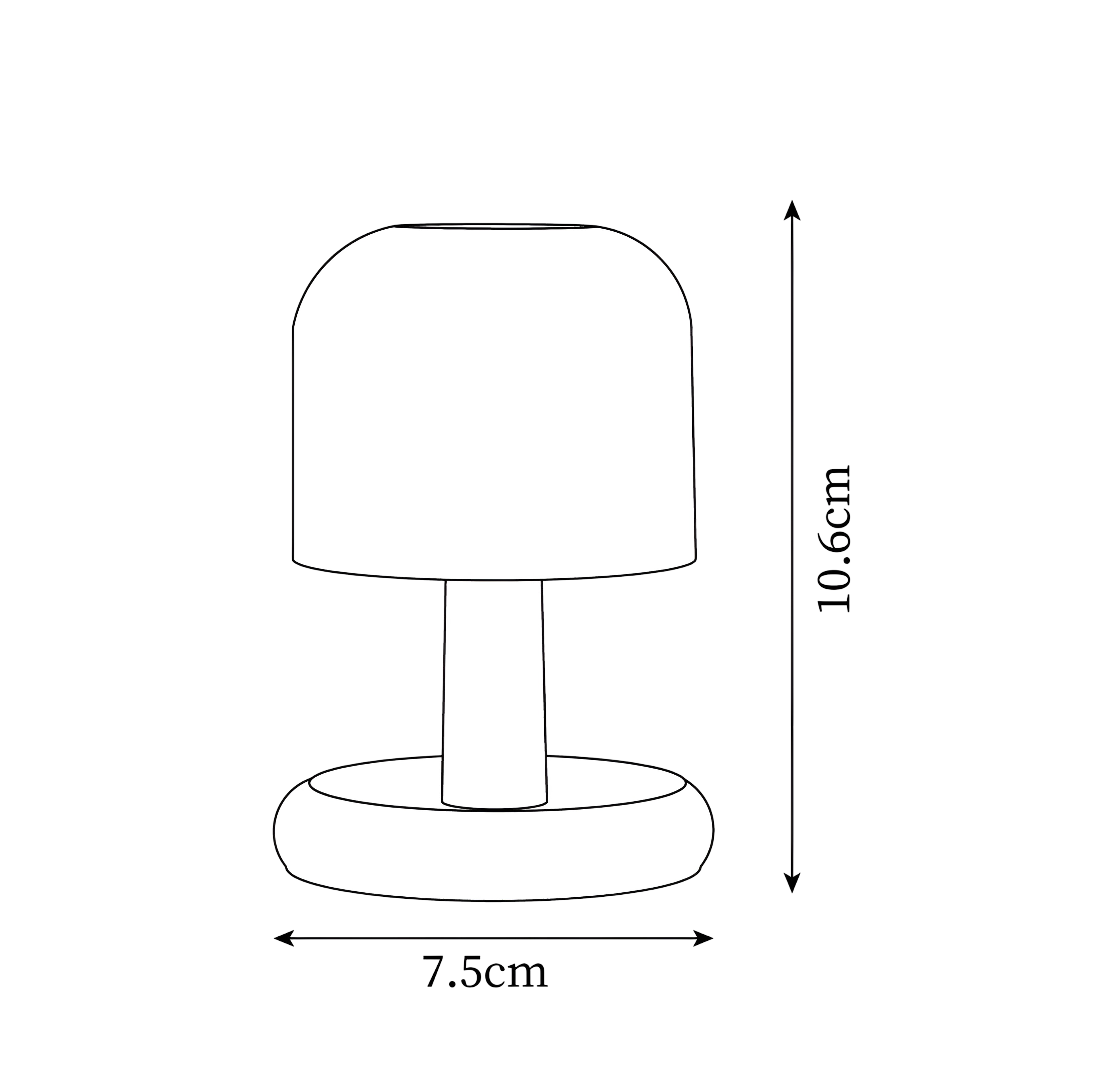 Minimalist Dome Table Lamp - Rechargeable Cordless LED Light & Night Light