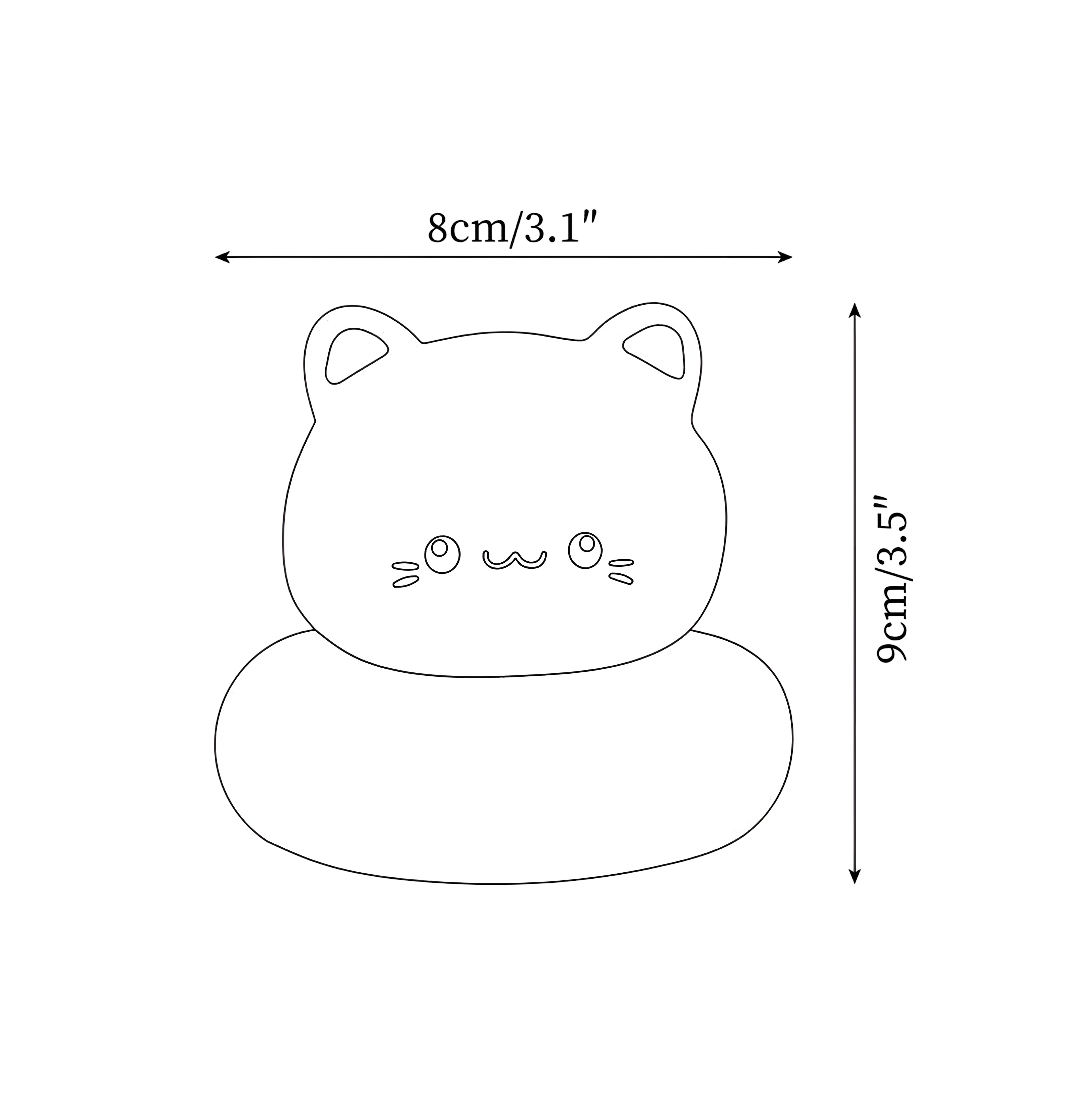 Kawaii Cat Table Lamp - Cute Kitten Night Light with Soft Silicone Body & Rechargeable LED