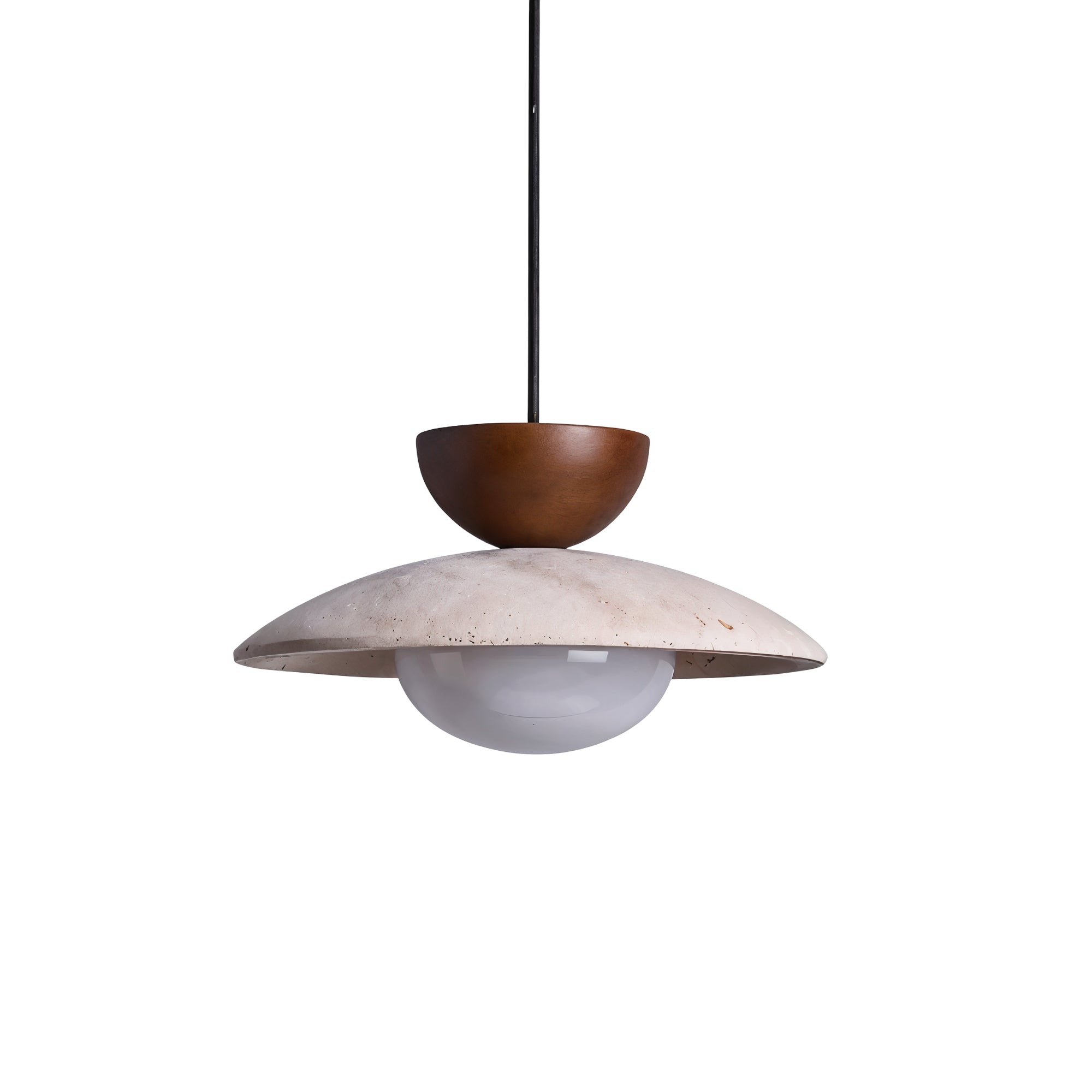 Wood Concrete Pendant Light - Modern Elegant Hanging Lamp