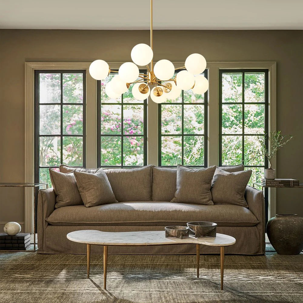 Modern 6/8/12-Glass Globes Pendant Chandelier