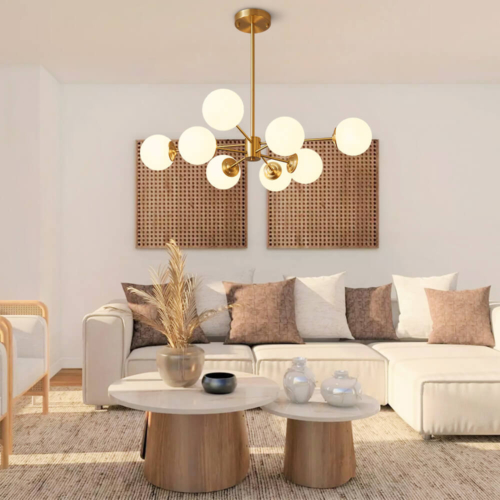 Modern 6/8/12-Glass Globes Pendant Chandelier