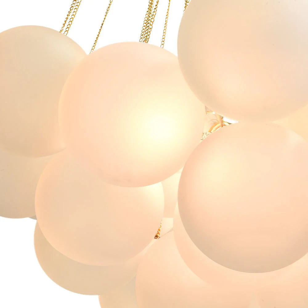 Modern White Glass Globe Clouds Pendant Chandelier