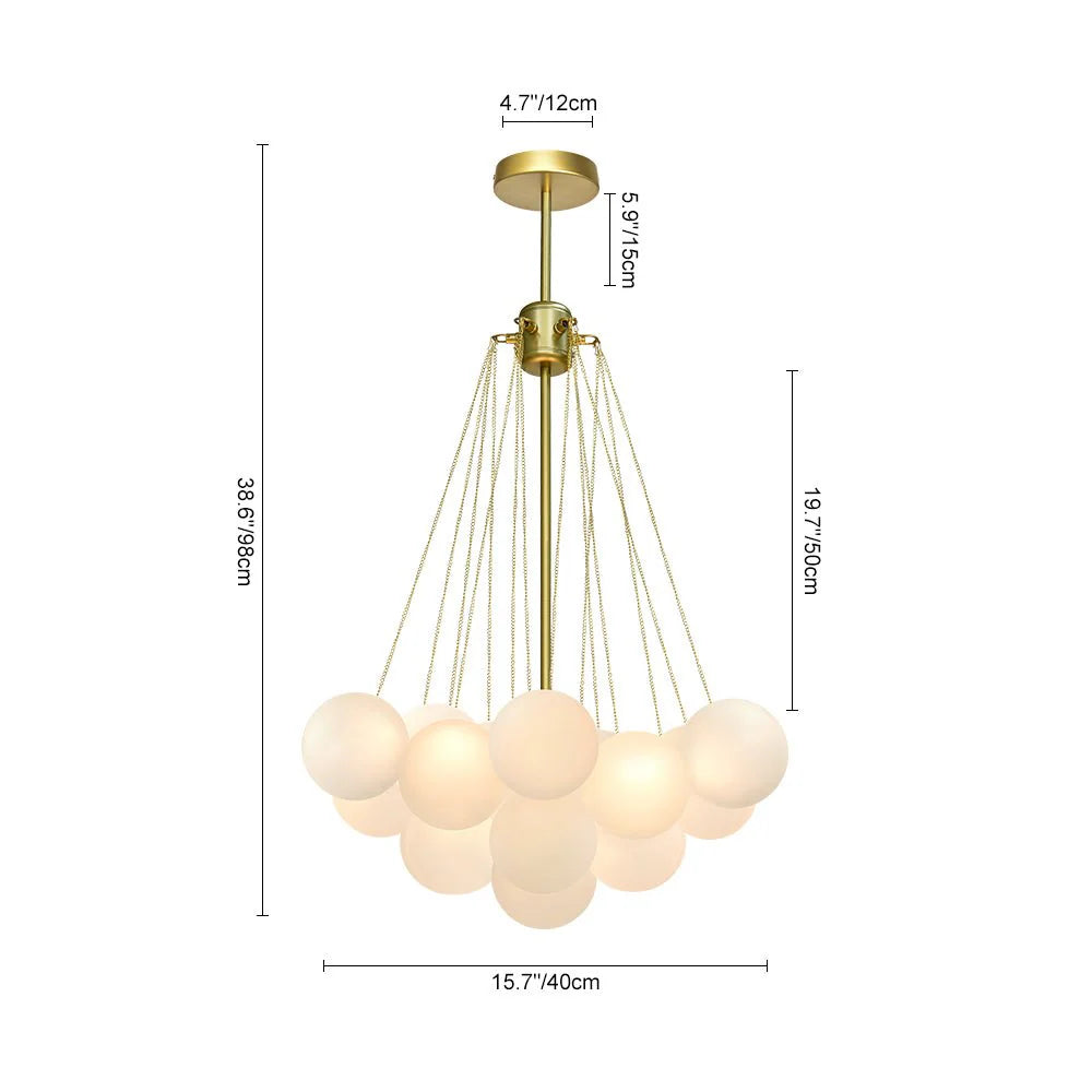 Modern White Glass Globe Clouds Pendant Chandelier