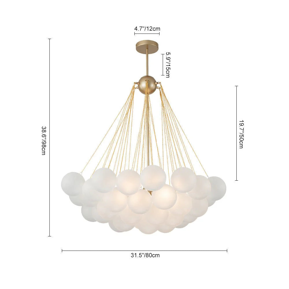 Modern White Glass Globe Clouds Pendant Chandelier
